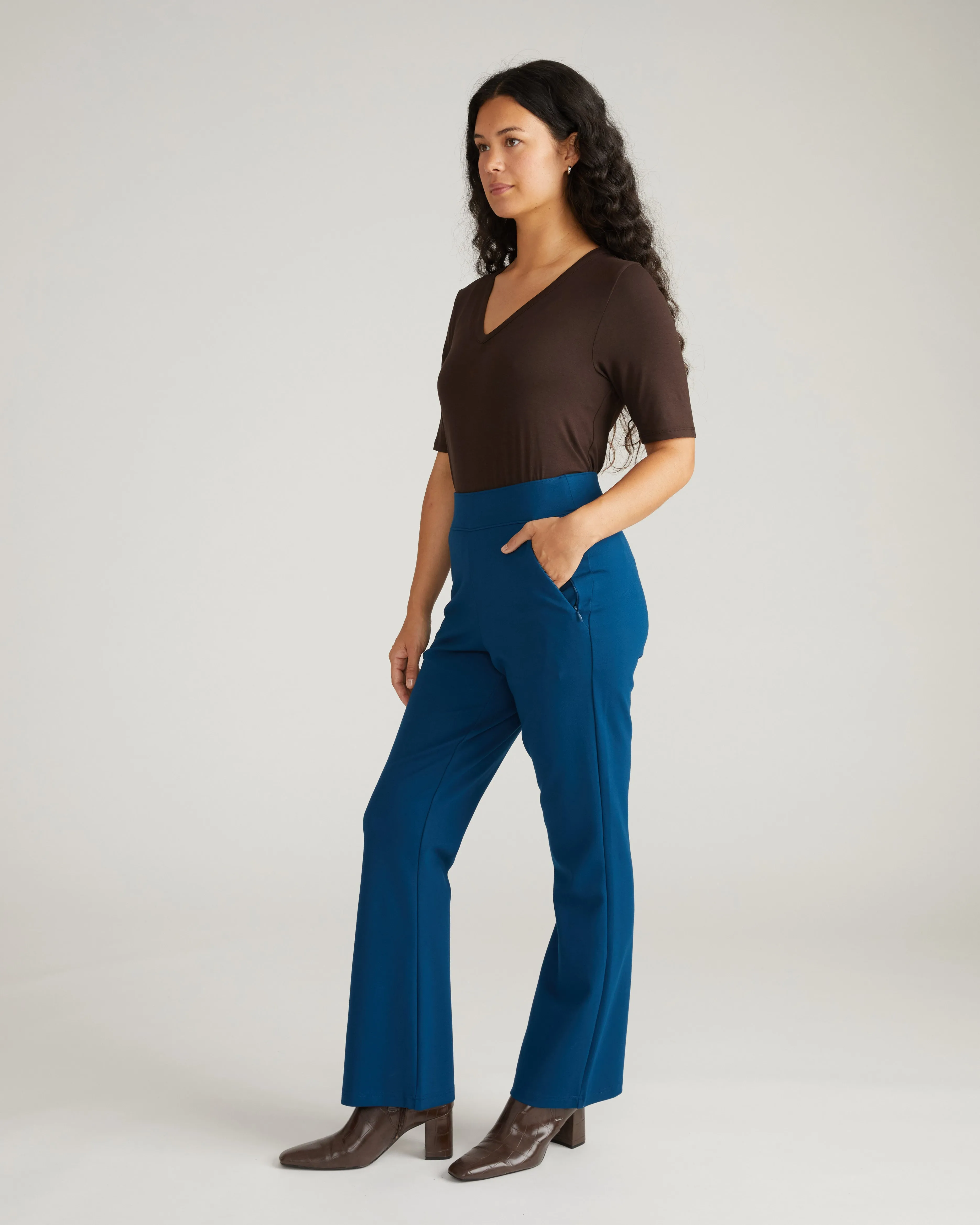 Pull On Bootcut Ponte Pants - Deep Teal sold by Universal Standard product image thumbnail 2