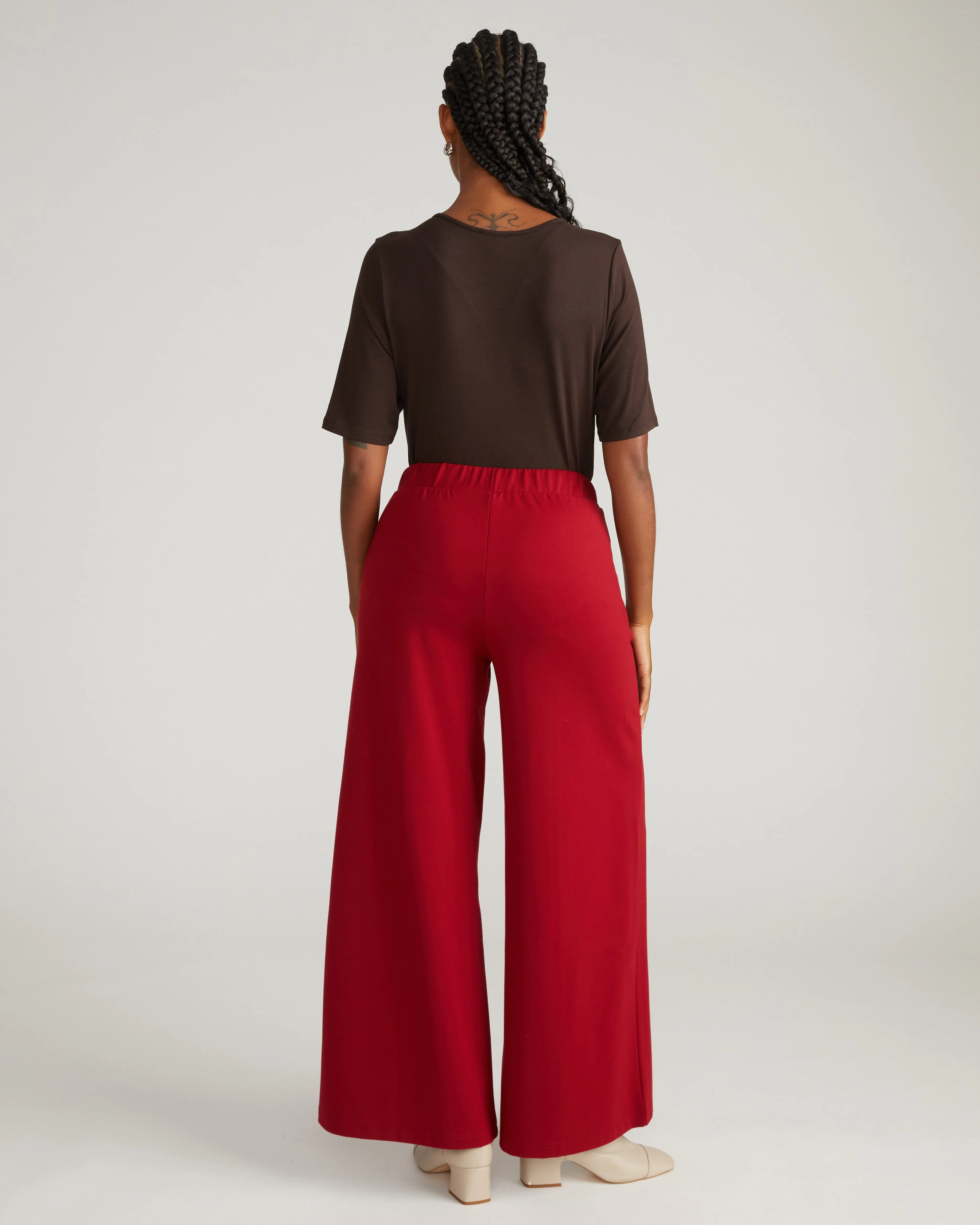 Pam Pintuck Wide Leg Ponte Pants - Garnet sold by Universal Standard product image thumbnail 4