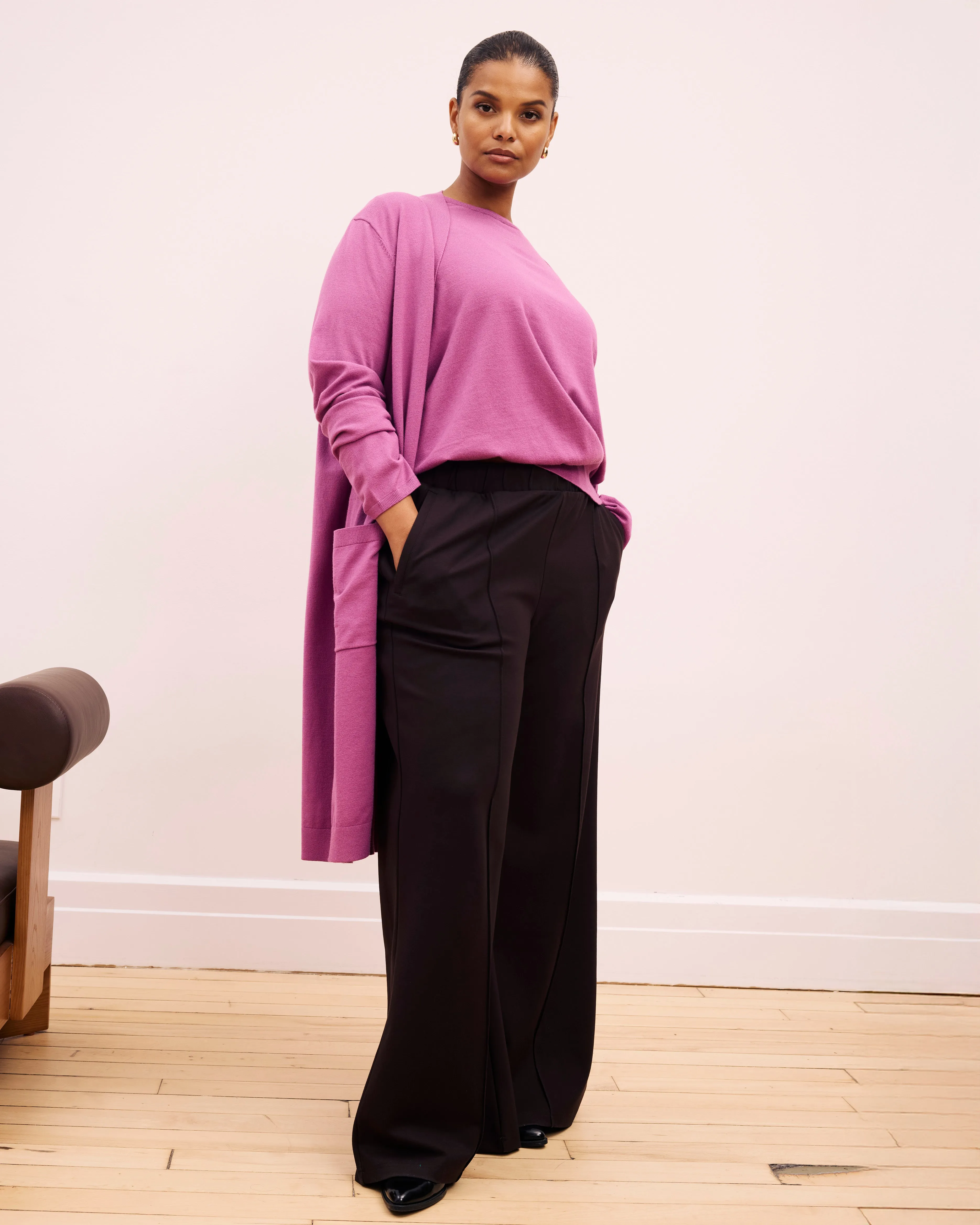 Pam Pintuck Wide Leg Ponte Pants - Espresso sold by Universal Standard product image thumbnail 2