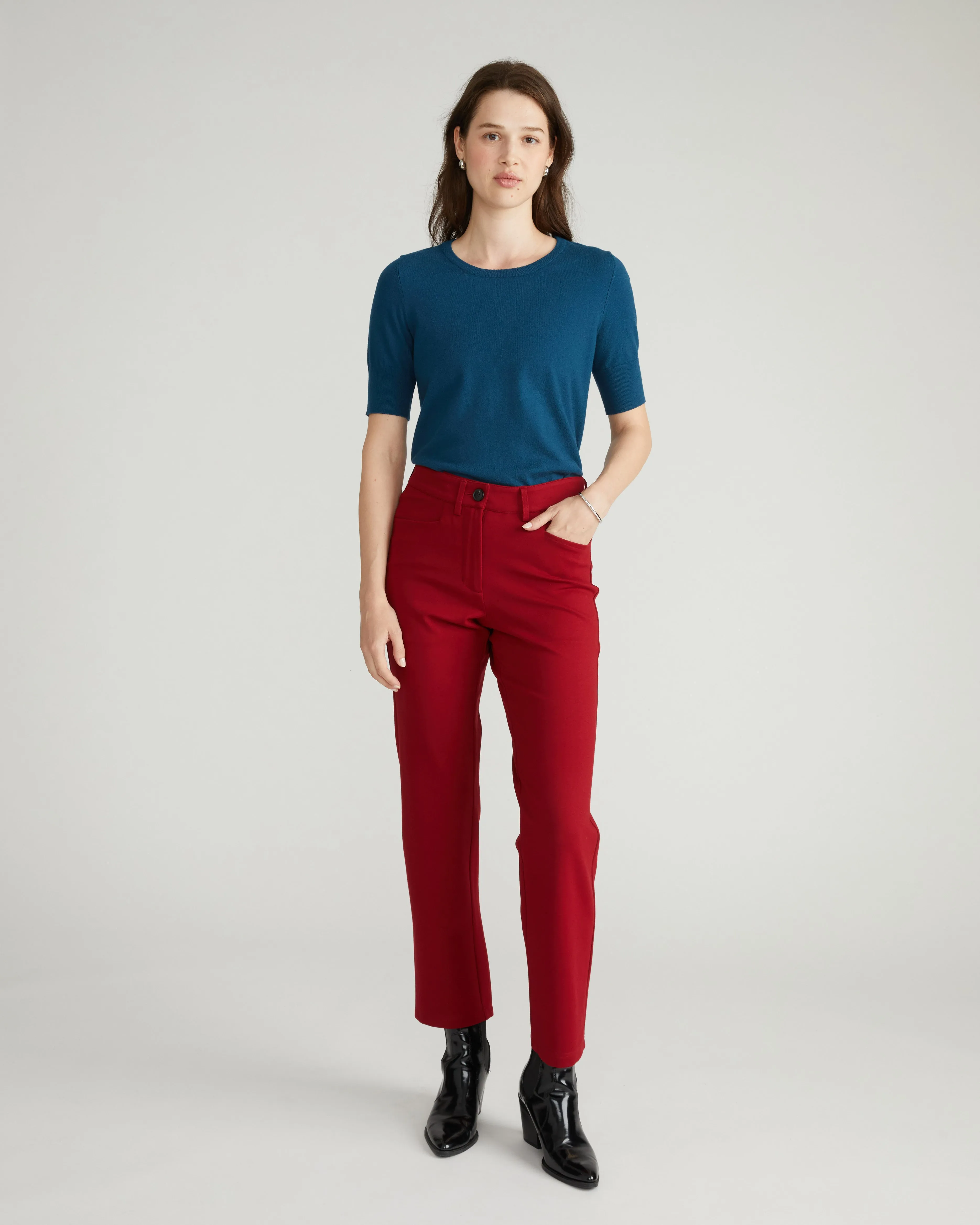 Long Cigarette Ponte Pants - Garnet sold by Universal Standard product image thumbnail 4