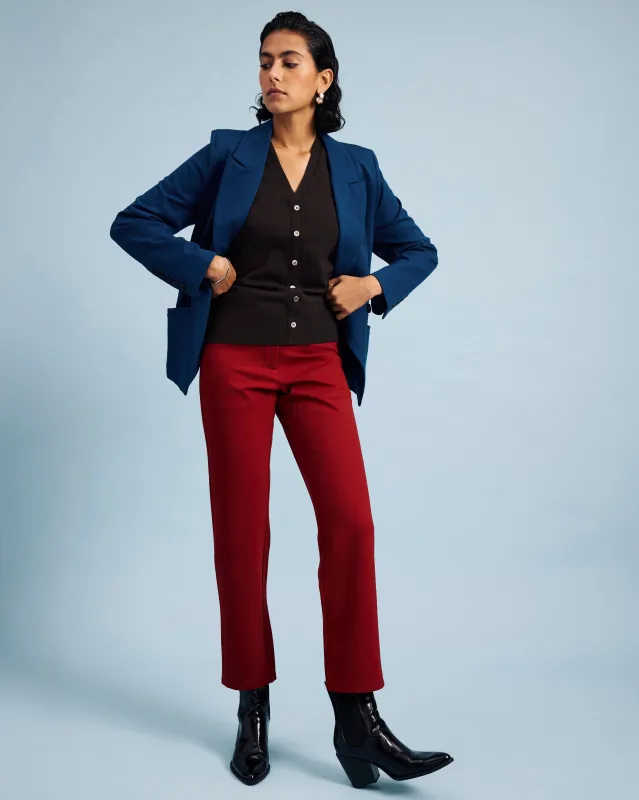 Long Cigarette Ponte Pants - Garnet sold by Universal Standard