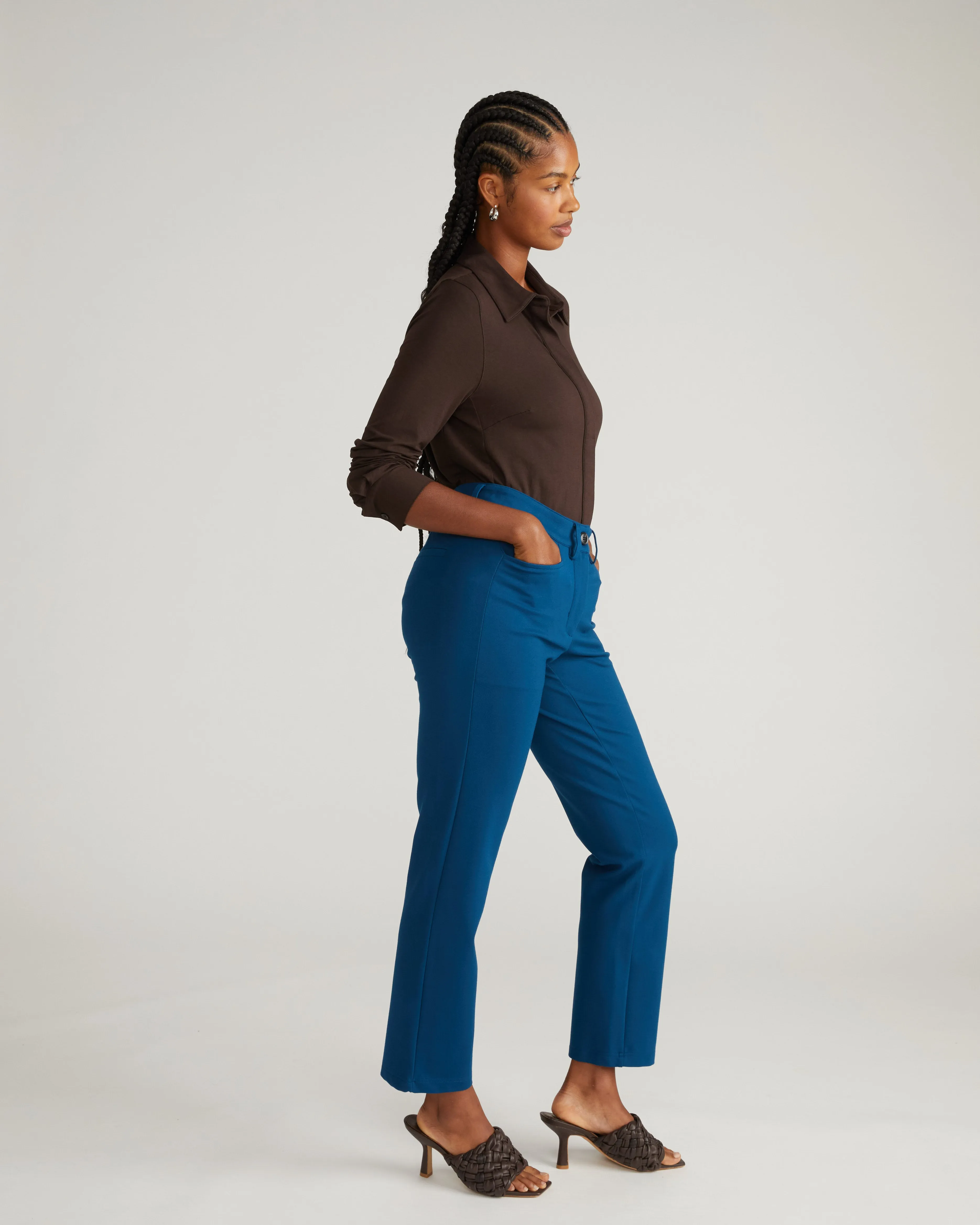 Long Cigarette Ponte Pants - Deep Teal sold by Universal Standard product image thumbnail 4