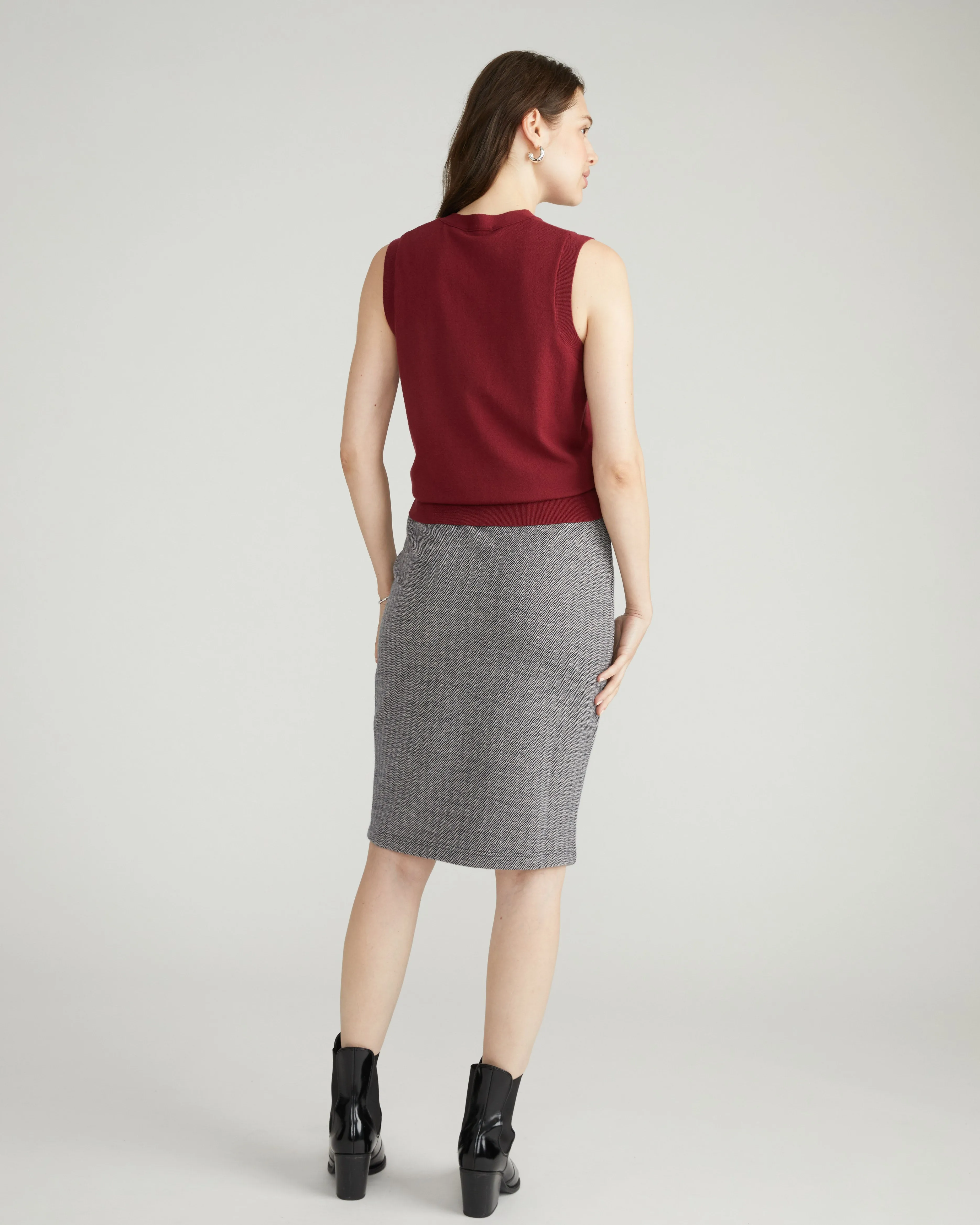 Danube Ponte Skirt - Herringbone Tweed sold by Universal Standard product image thumbnail 5