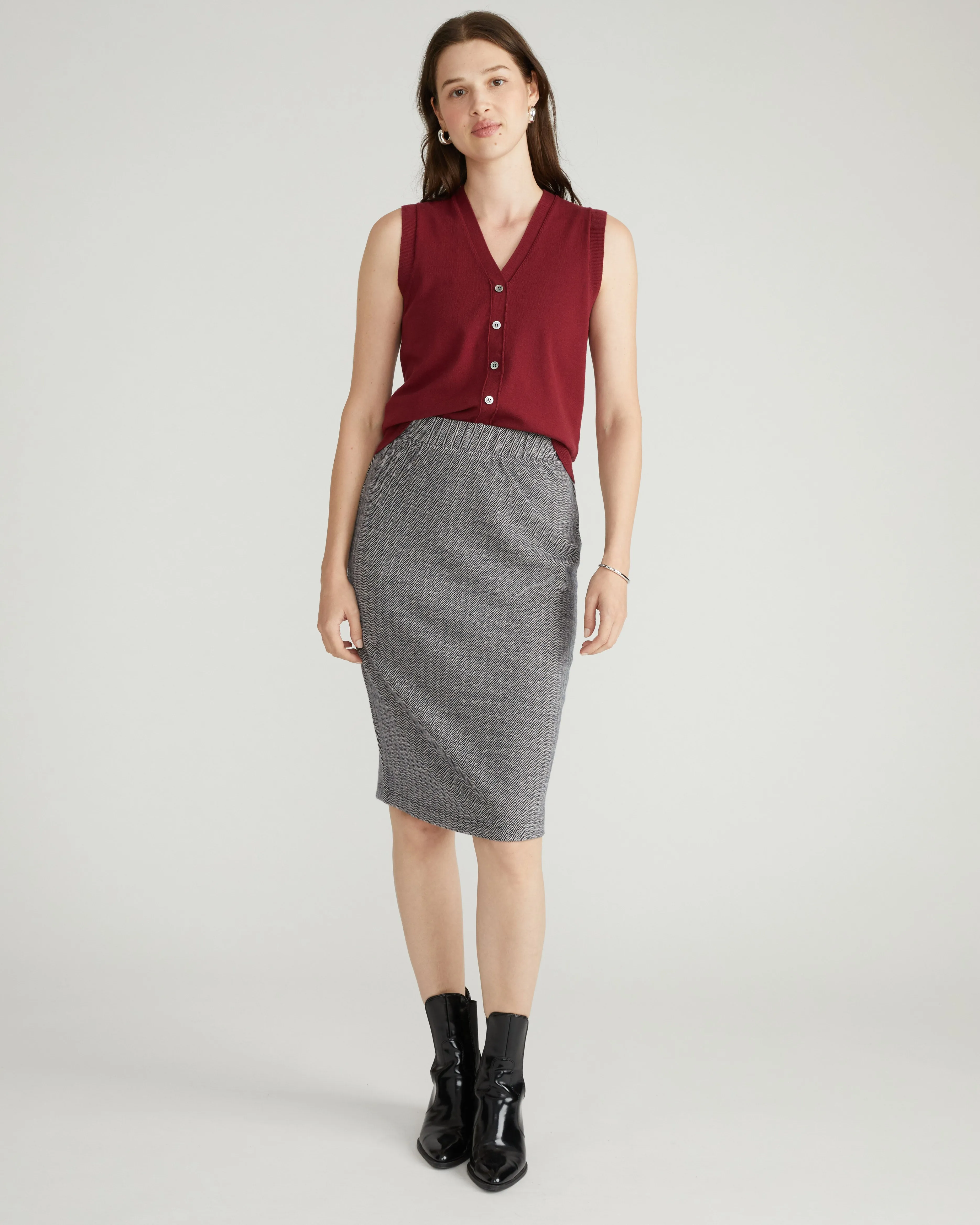 Danube Ponte Skirt - Herringbone Tweed sold by Universal Standard product image thumbnail 3