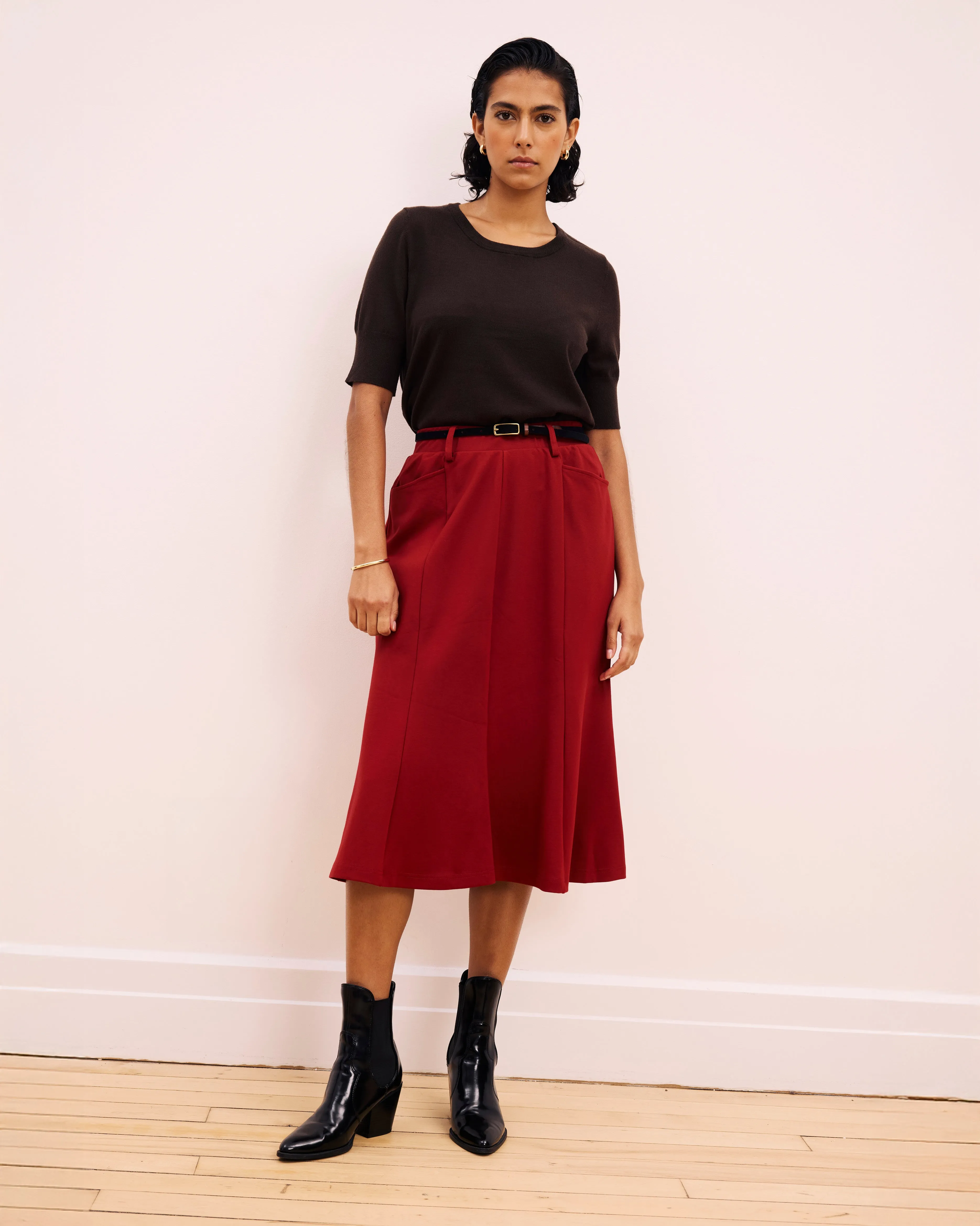 Carla Ponte Skirt - Garnet sold by Universal Standard