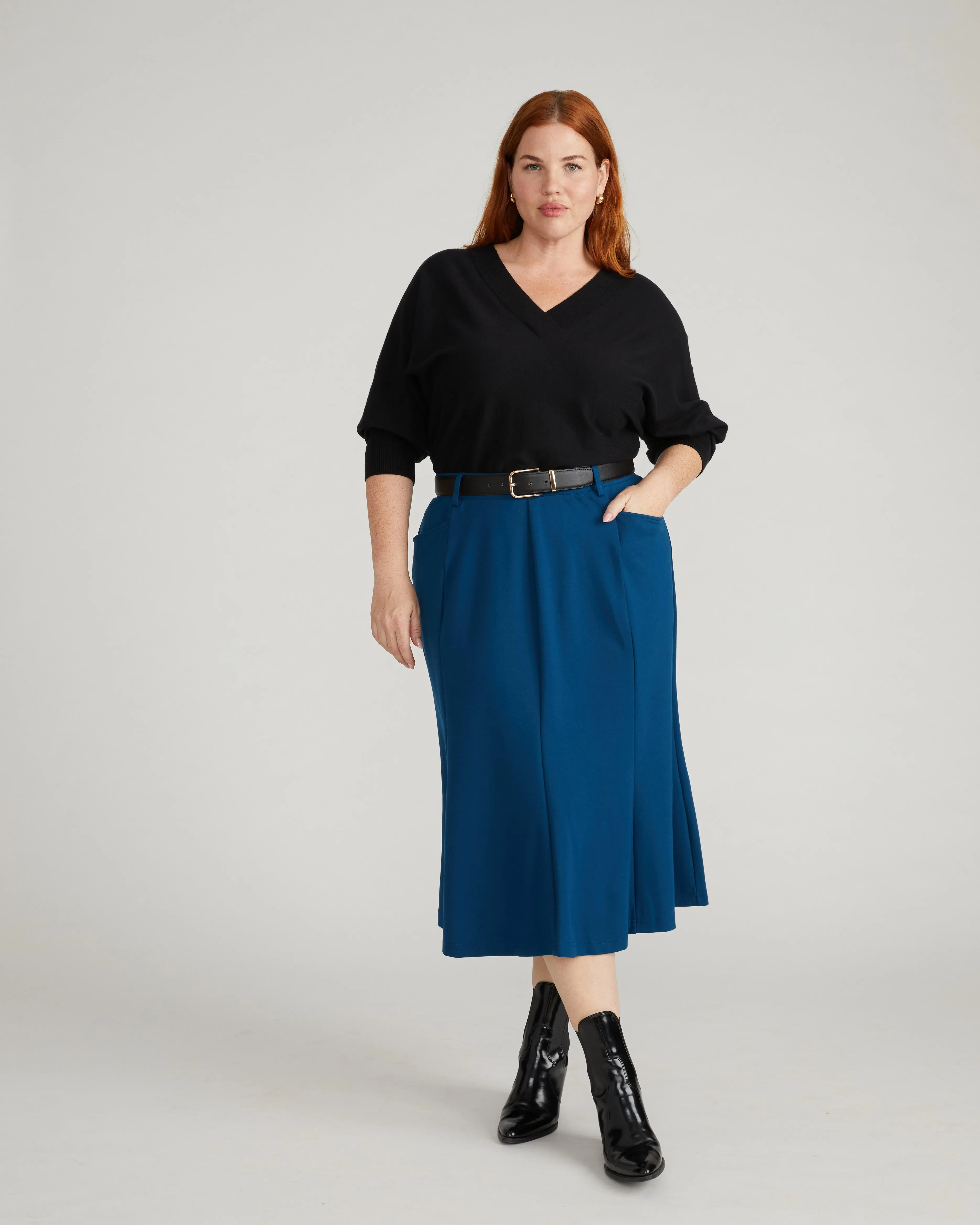 Carla Ponte Skirt - Deep Teal sold by Universal Standard