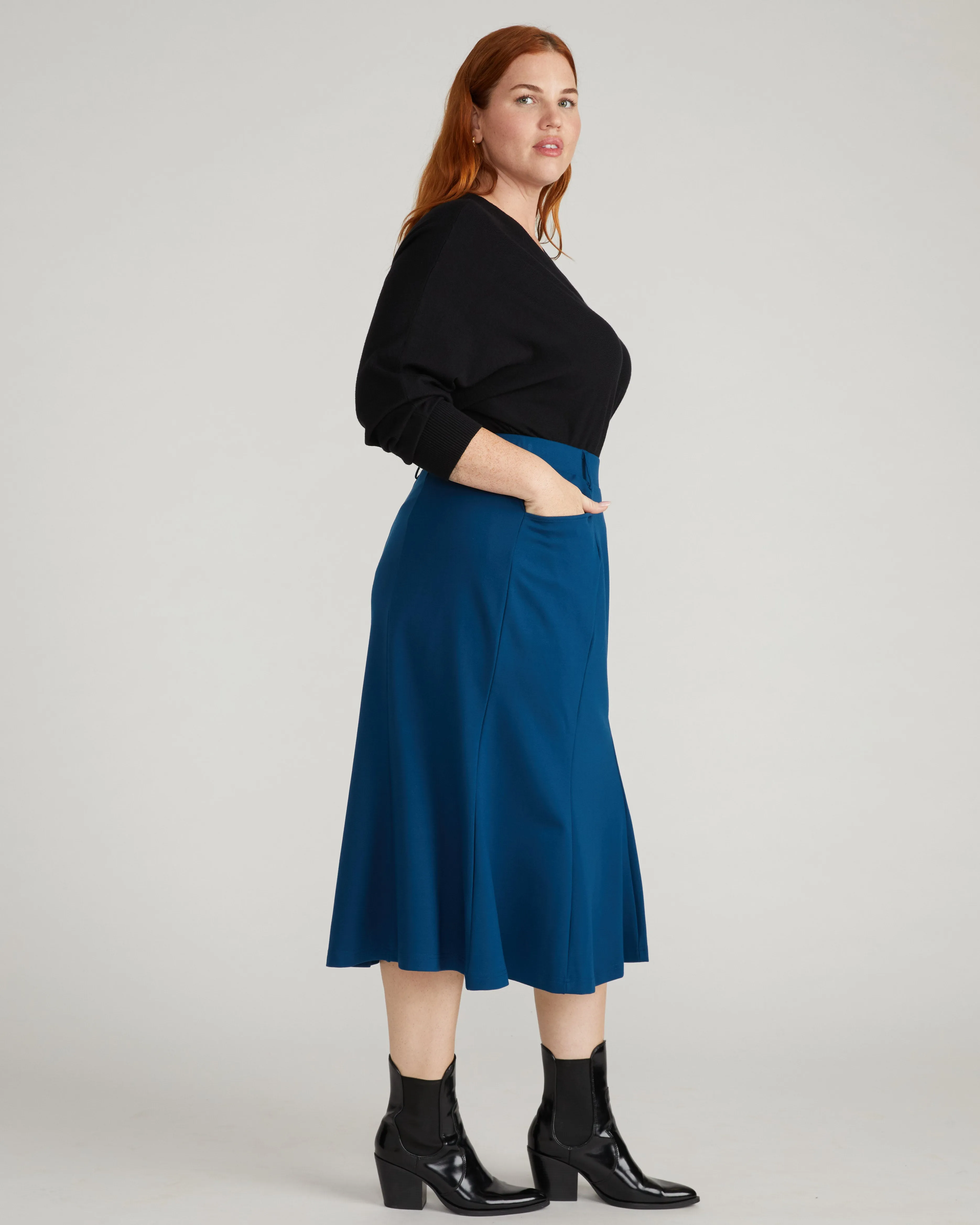 Carla Ponte Skirt - Deep Teal sold by Universal Standard product image thumbnail 2