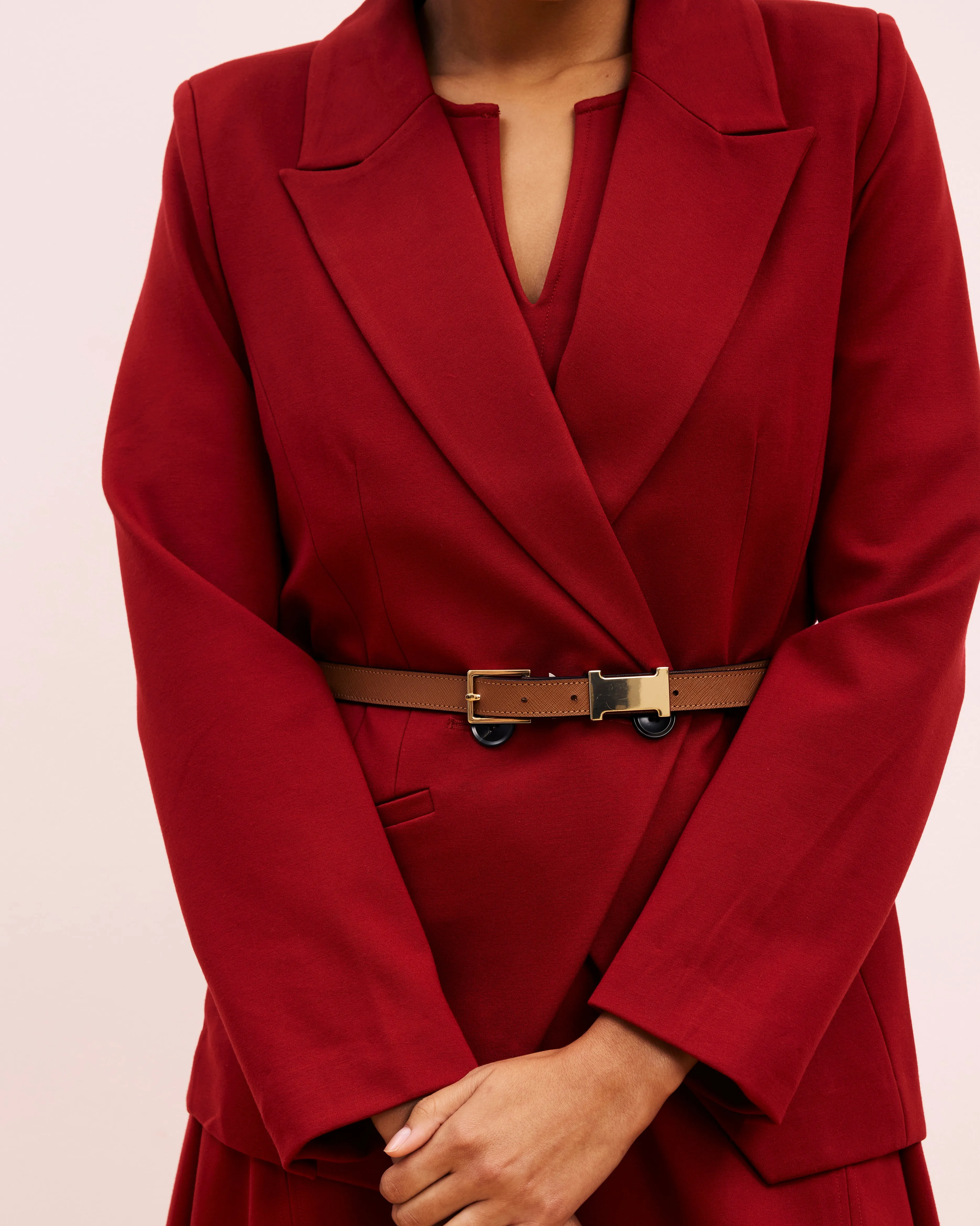 Bianca Double Breasted Ponte Blazer - Garnet sold by Universal Standard product image thumbnail 4