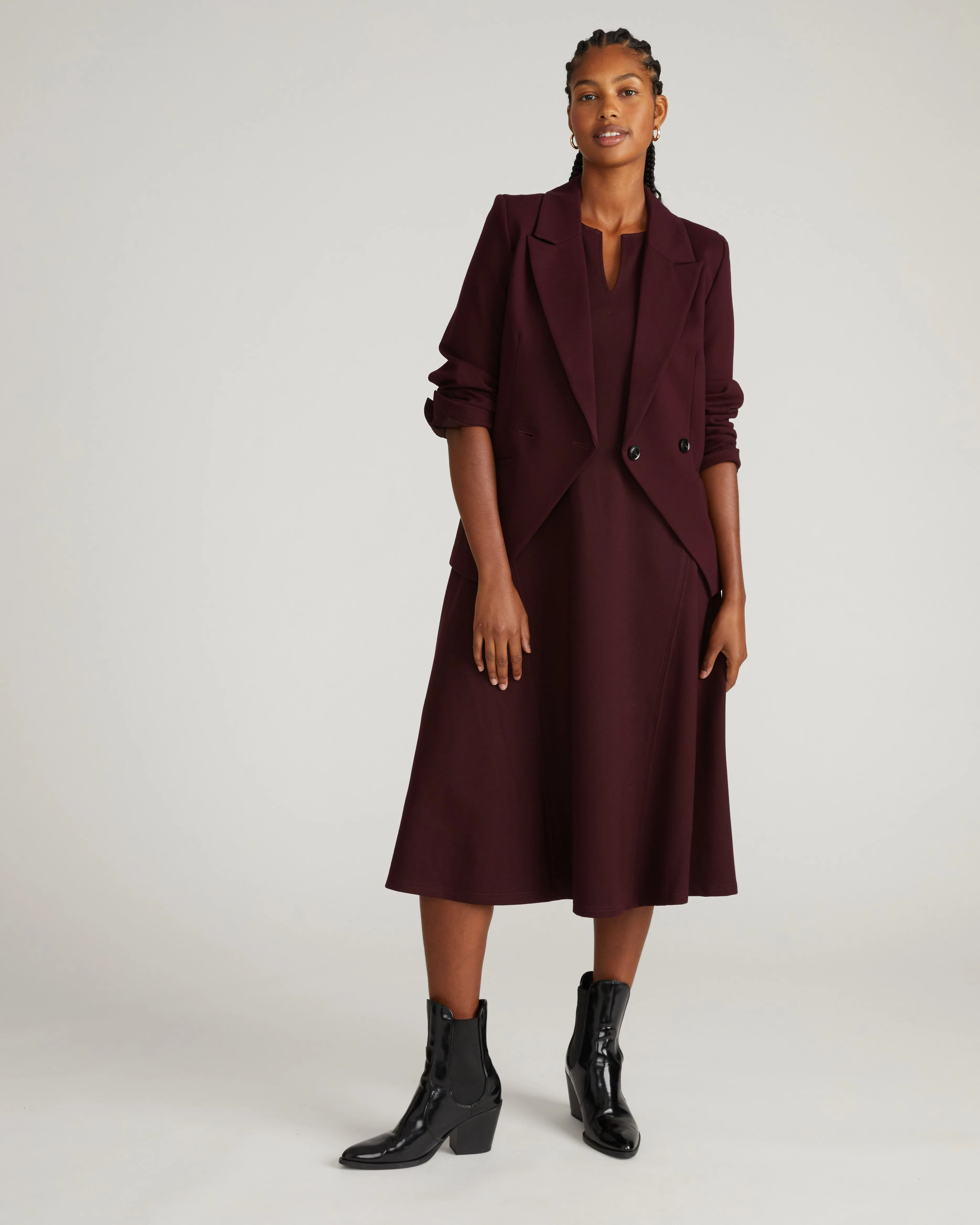 Bianca Double Breasted Ponte Blazer - Black Cherry sold by Universal Standard product image thumbnail 5