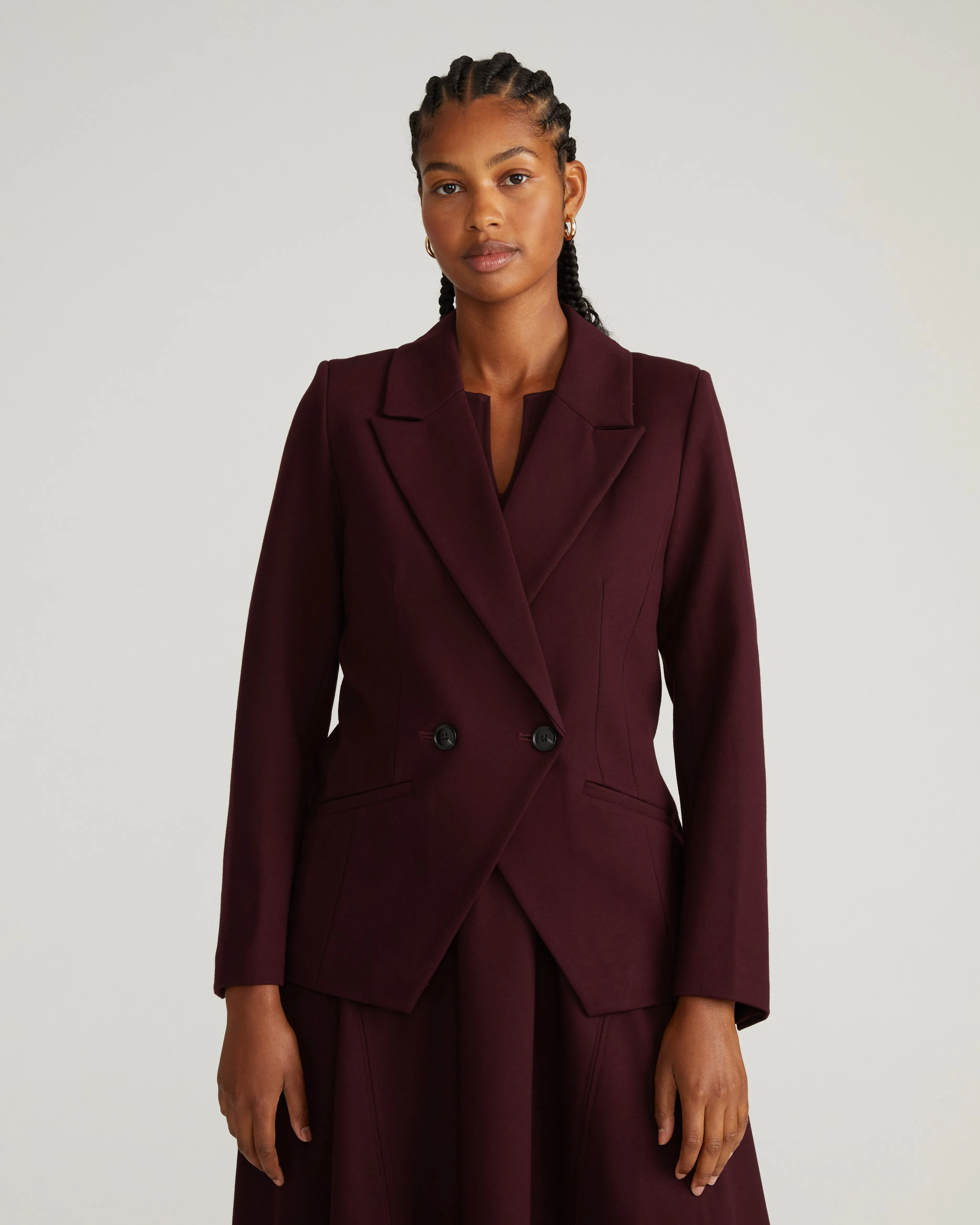 Bianca Double Breasted Ponte Blazer - Black Cherry sold by Universal Standard product image thumbnail 4