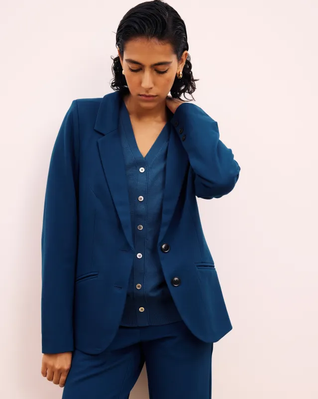 Beas Ponte Blazer - Deep Teal sold by Universal Standard