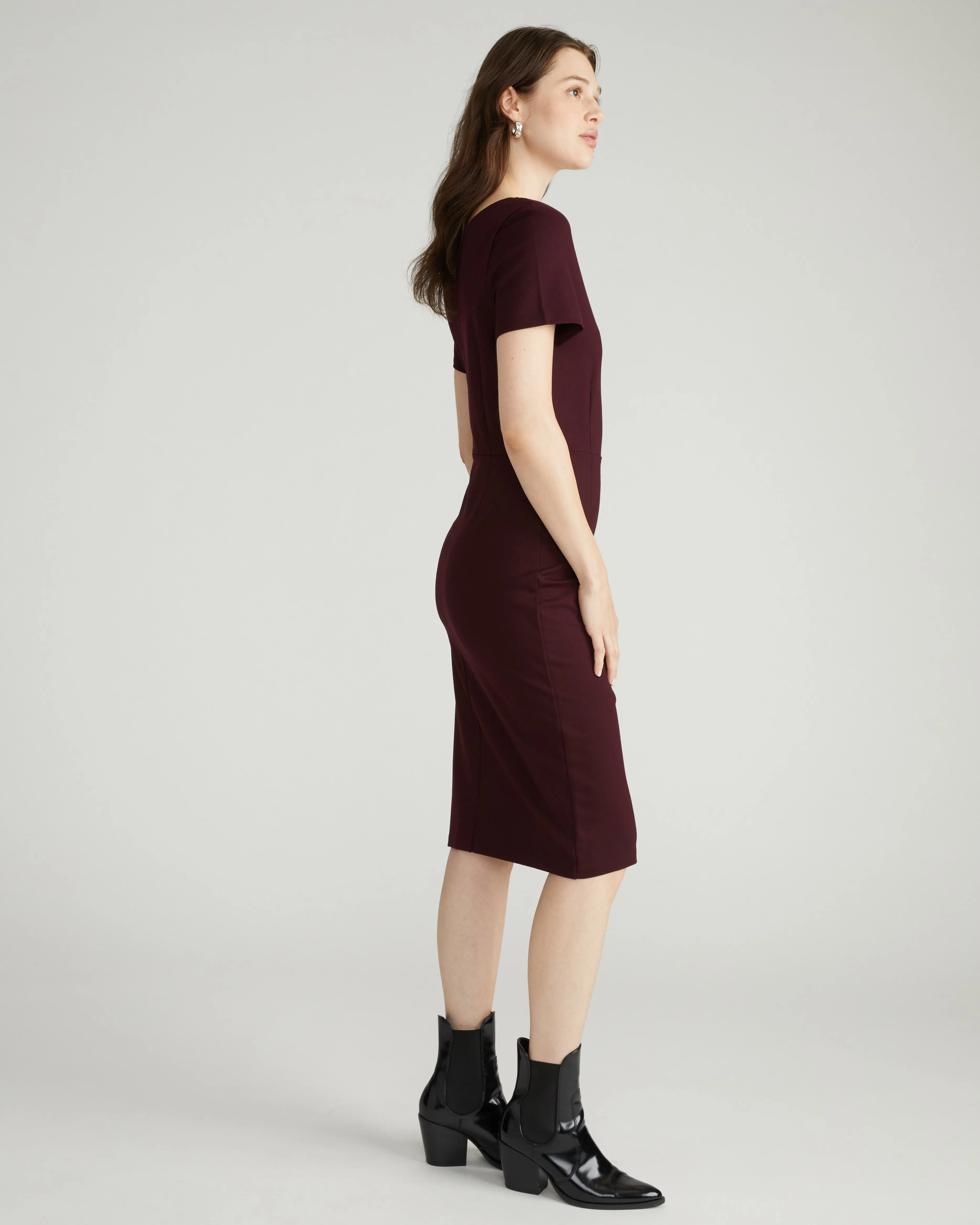 Executive V Neck Ponte Dress - Black Cherry sold by Universal Standard product image thumbnail 2