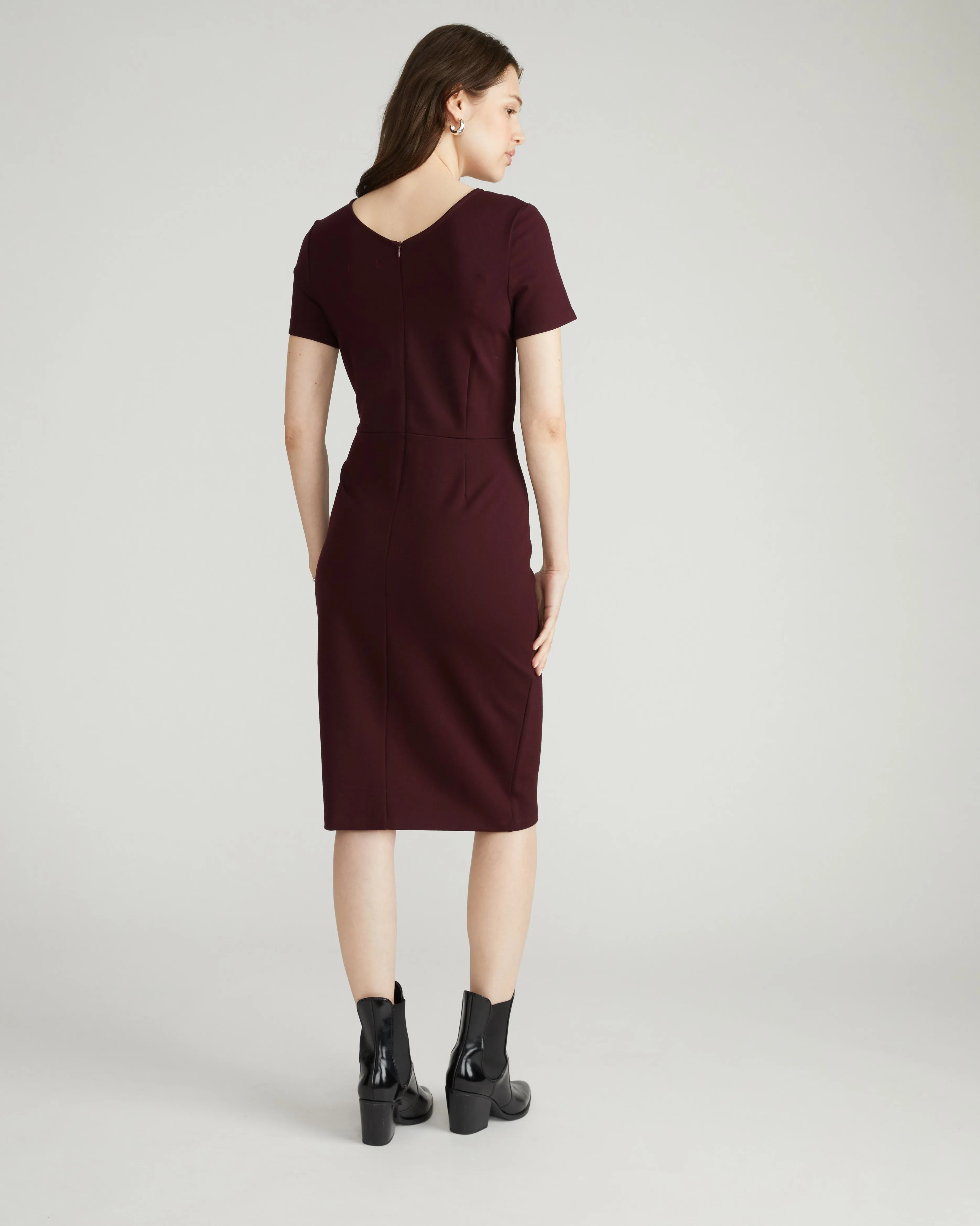 Executive V Neck Ponte Dress - Black Cherry sold by Universal Standard product image thumbnail 3