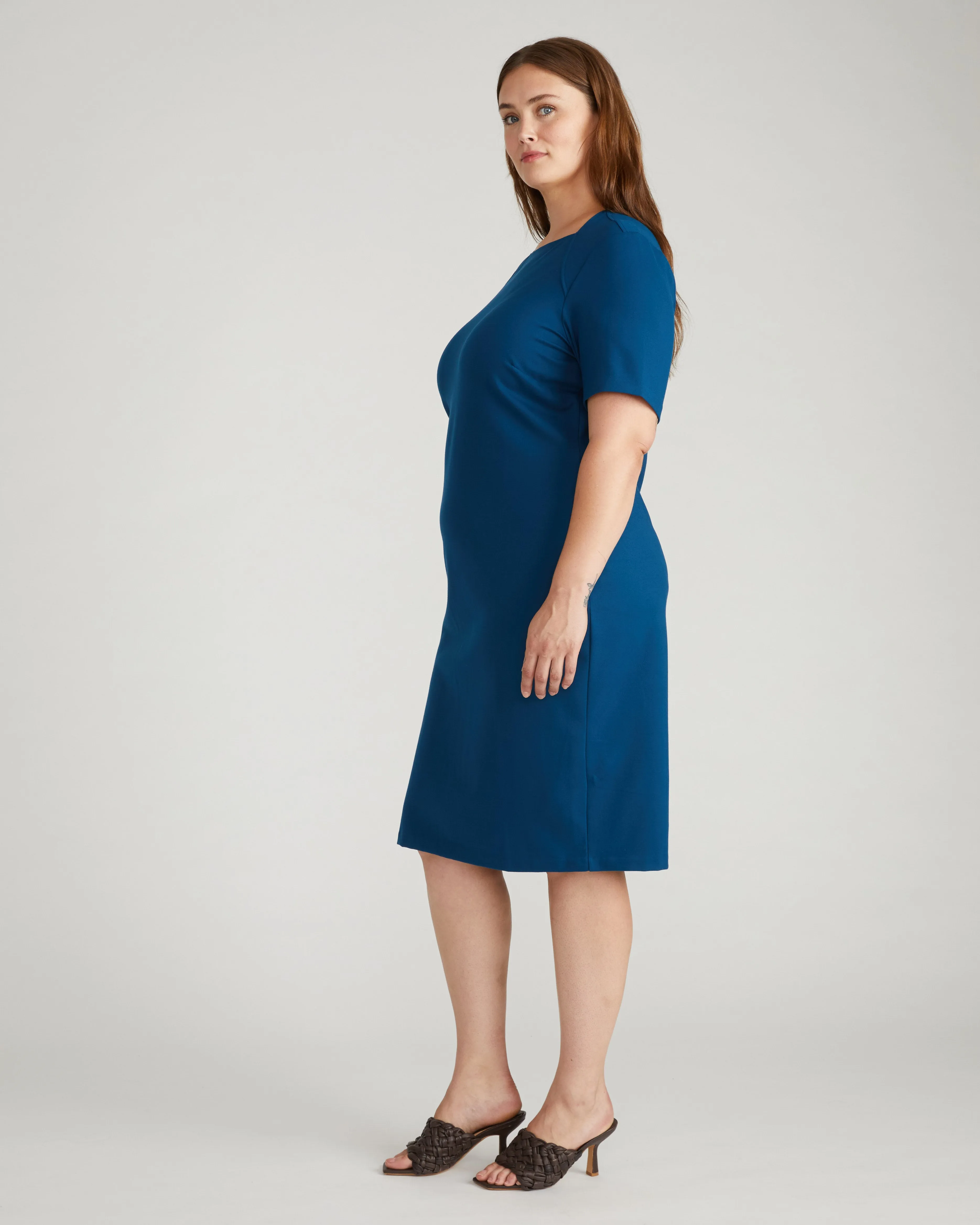 Envelope Neck Ponte Dress - Deep Teal sold by Universal Standard product image thumbnail 3