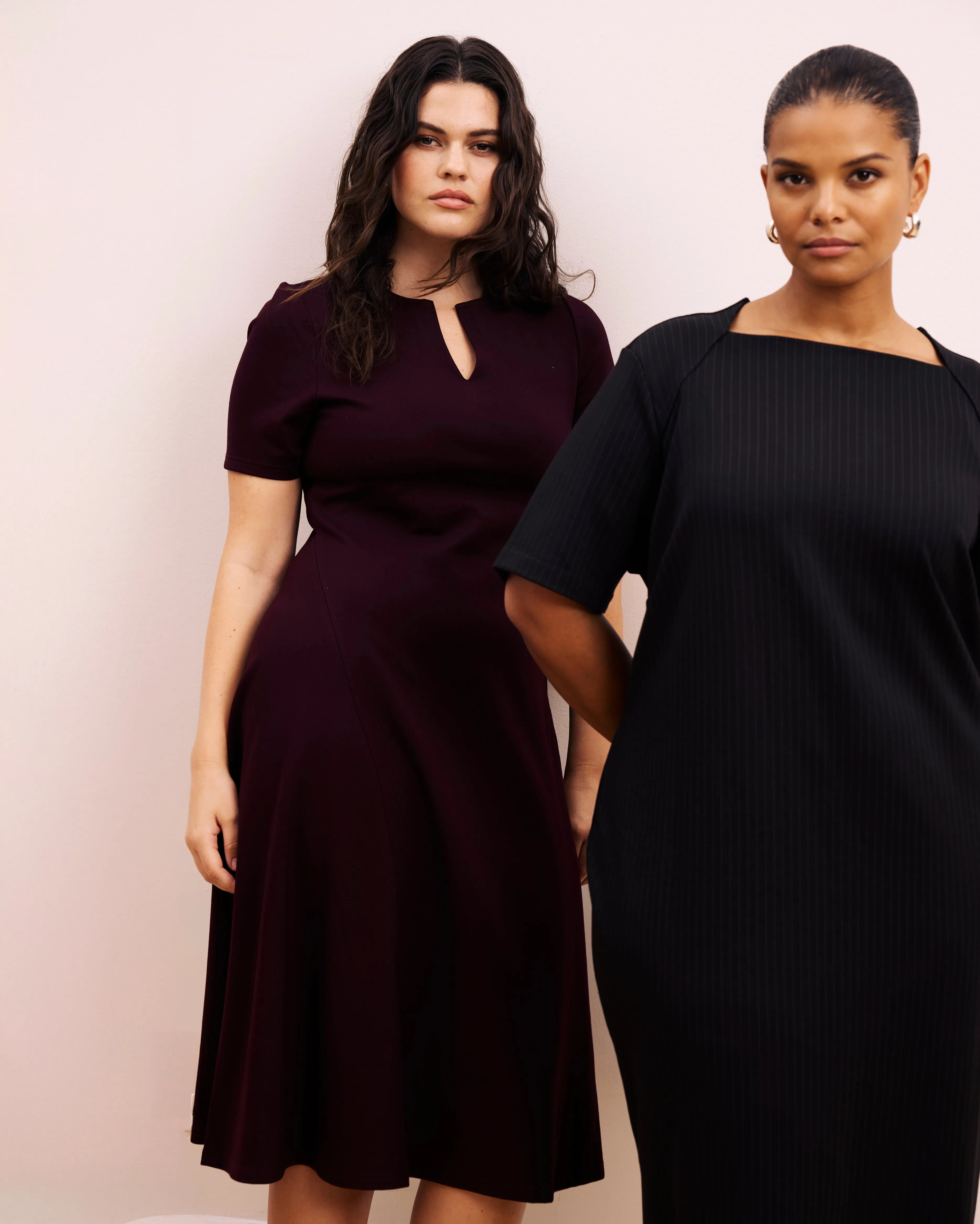 Envelope Neck Ponte Dress - Slate Pinstripe sold by Universal Standard product image thumbnail 3