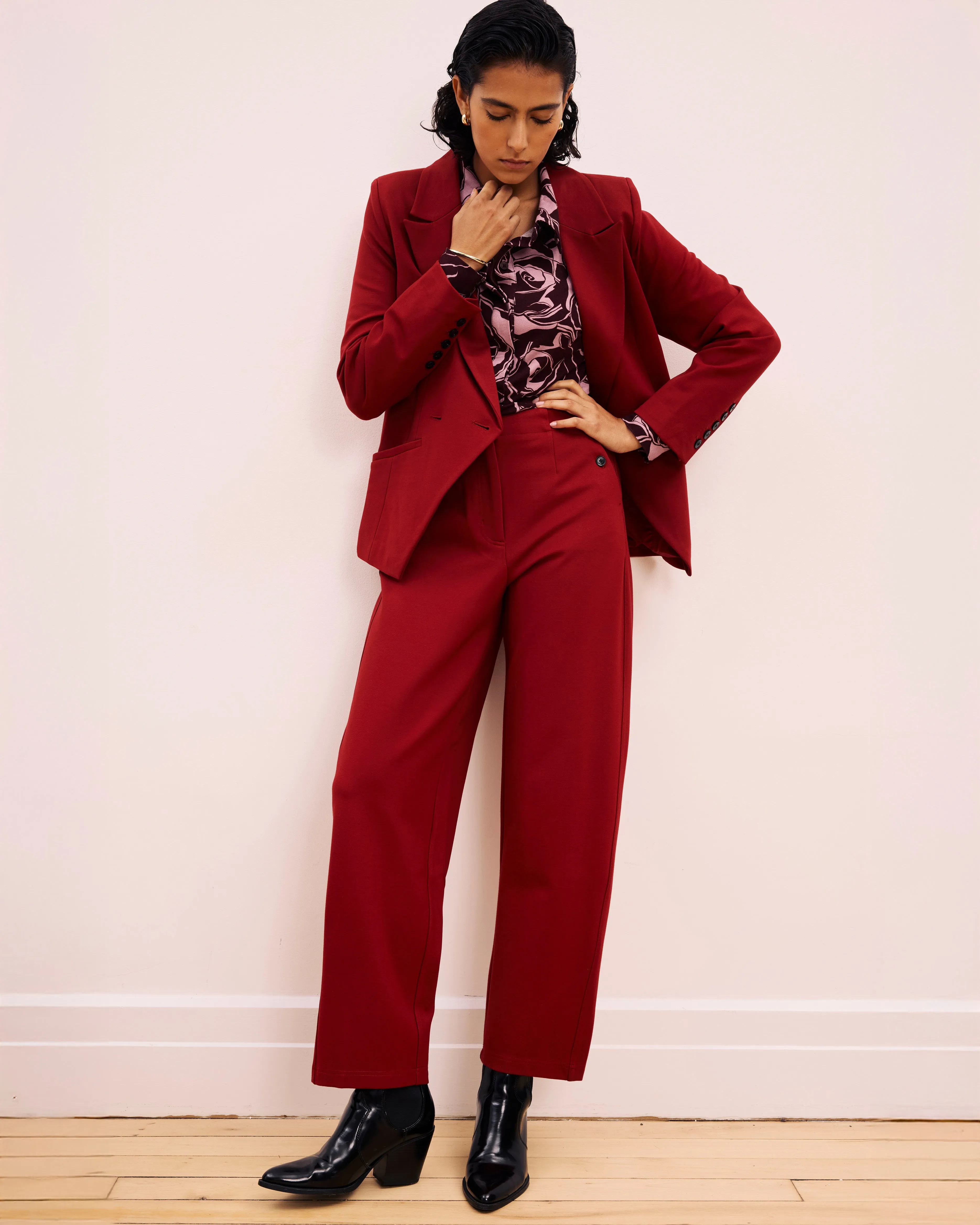 Audrey Tailored Ponte Pants - Garnet sold by Universal Standard