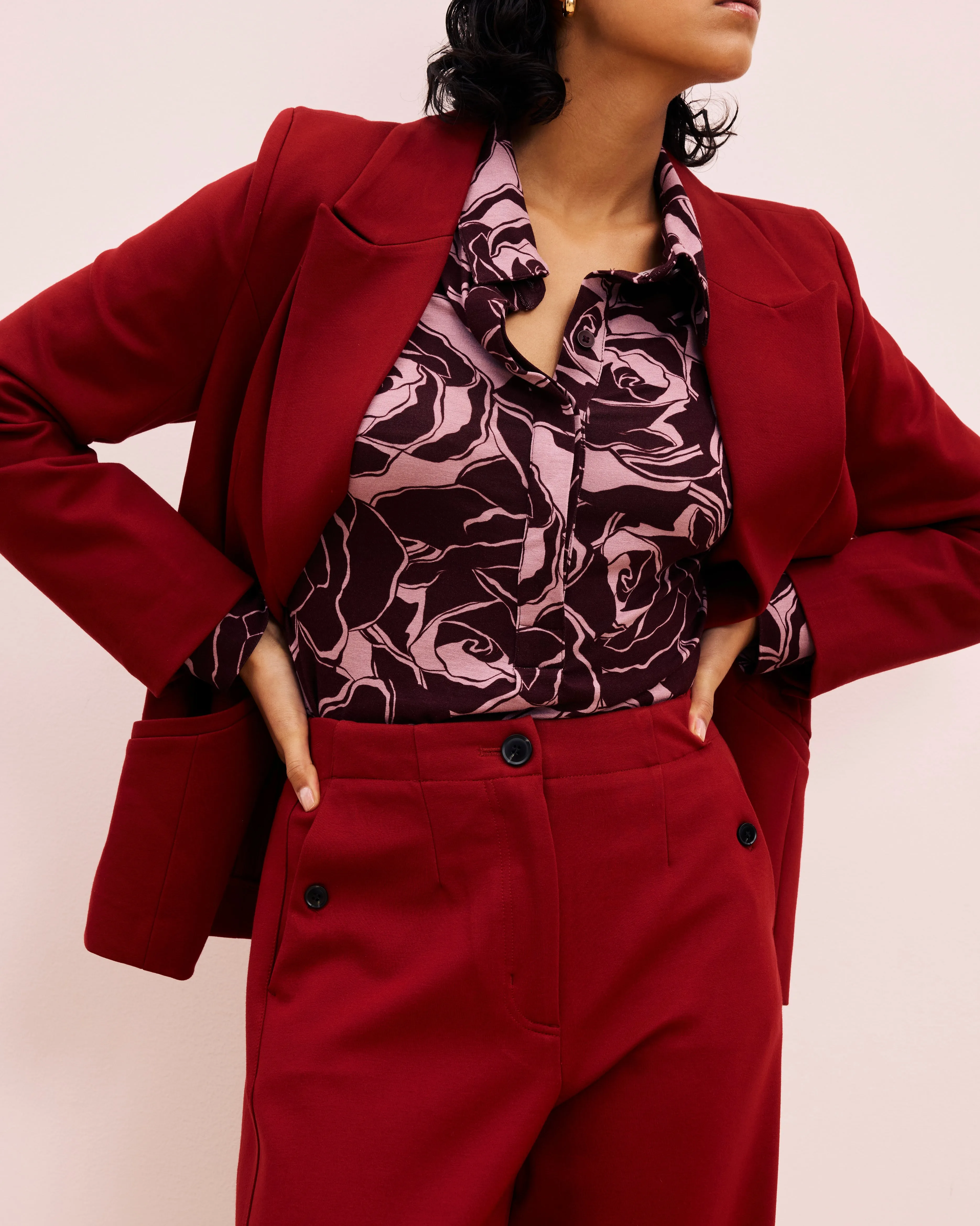 Audrey Tailored Ponte Pants - Garnet sold by Universal Standard product image thumbnail 3