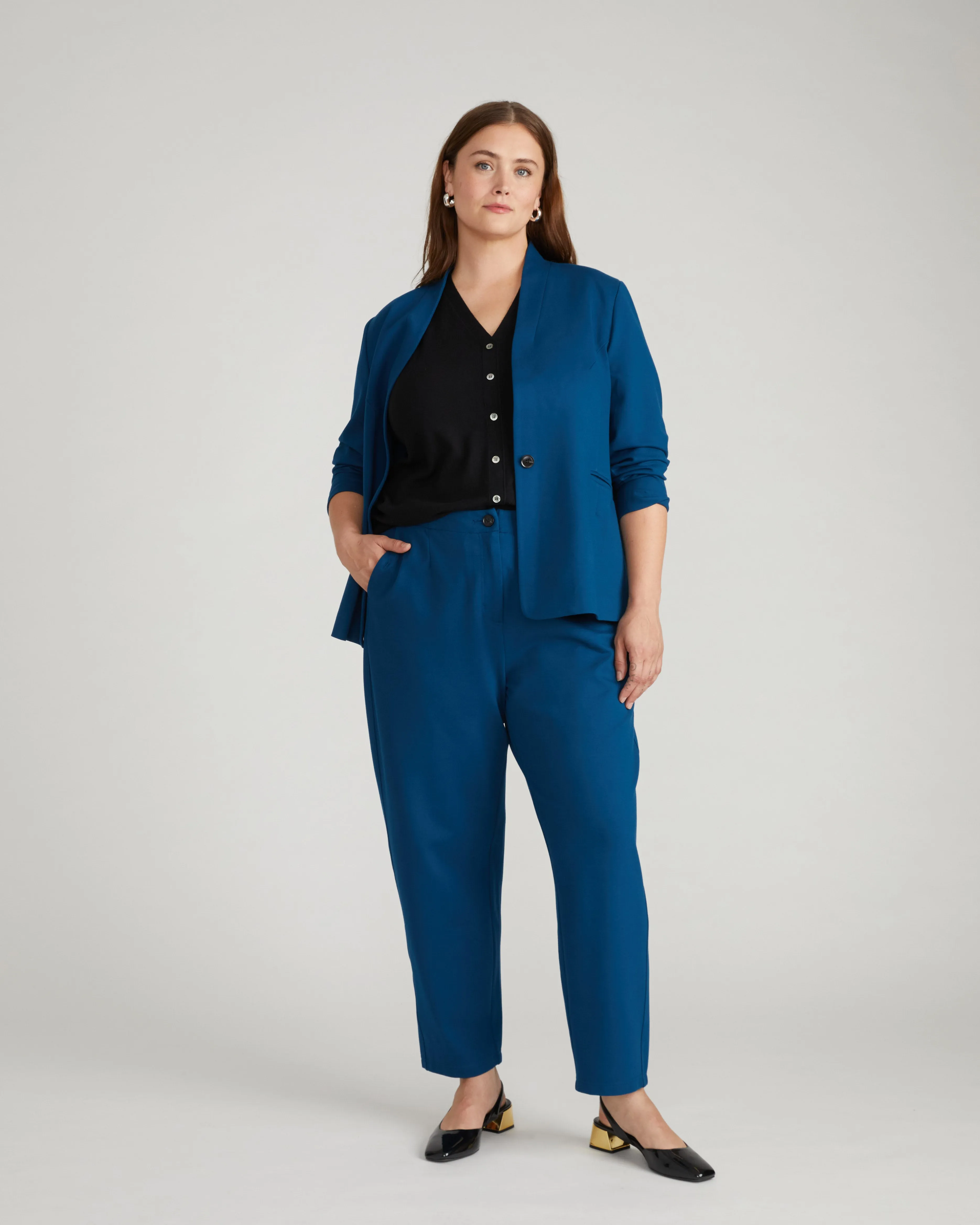 Audrey Tailored Ponte Pants - Deep Teal sold by Universal Standard