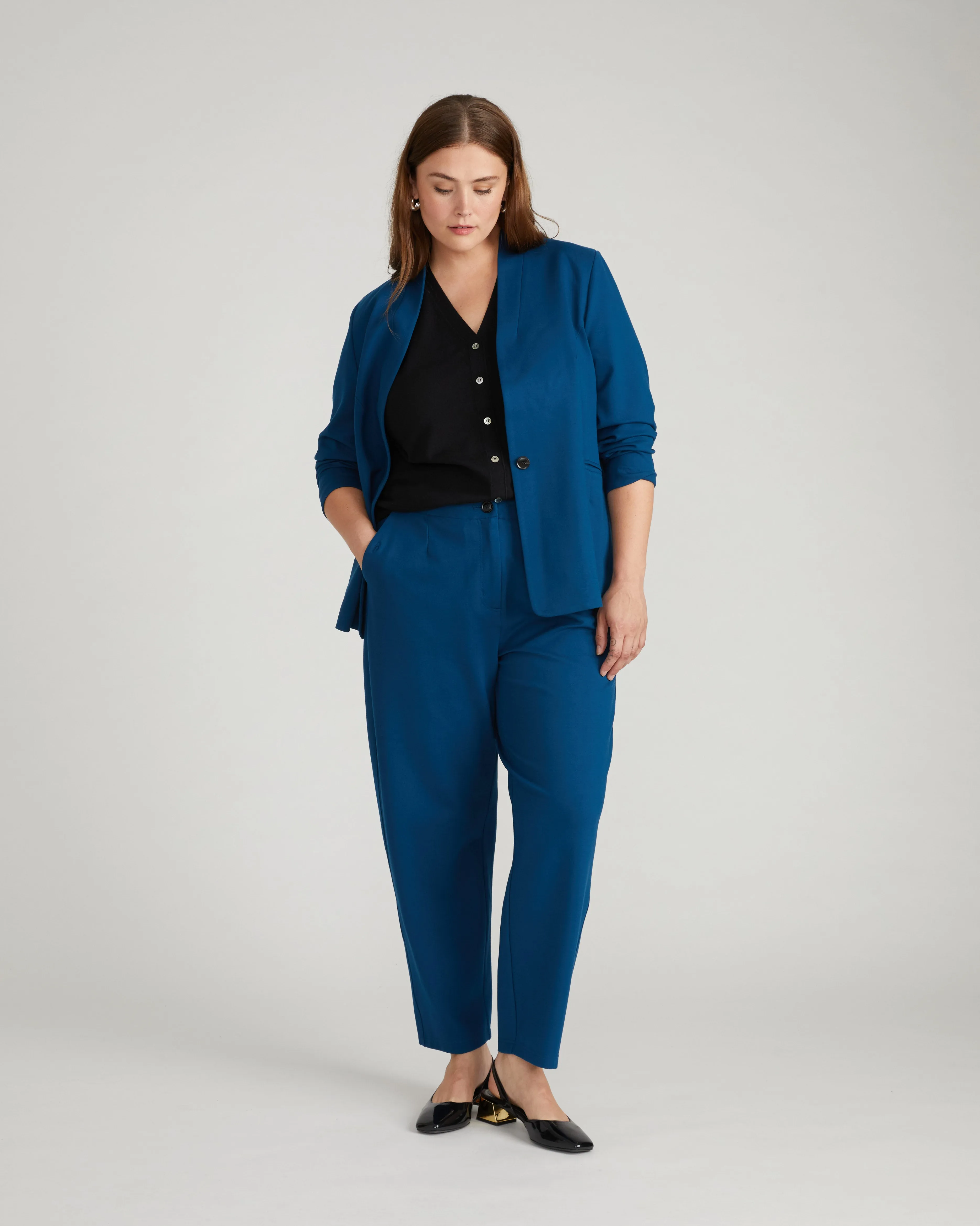 Audrey Tailored Ponte Pants - Deep Teal sold by Universal Standard product image thumbnail 2