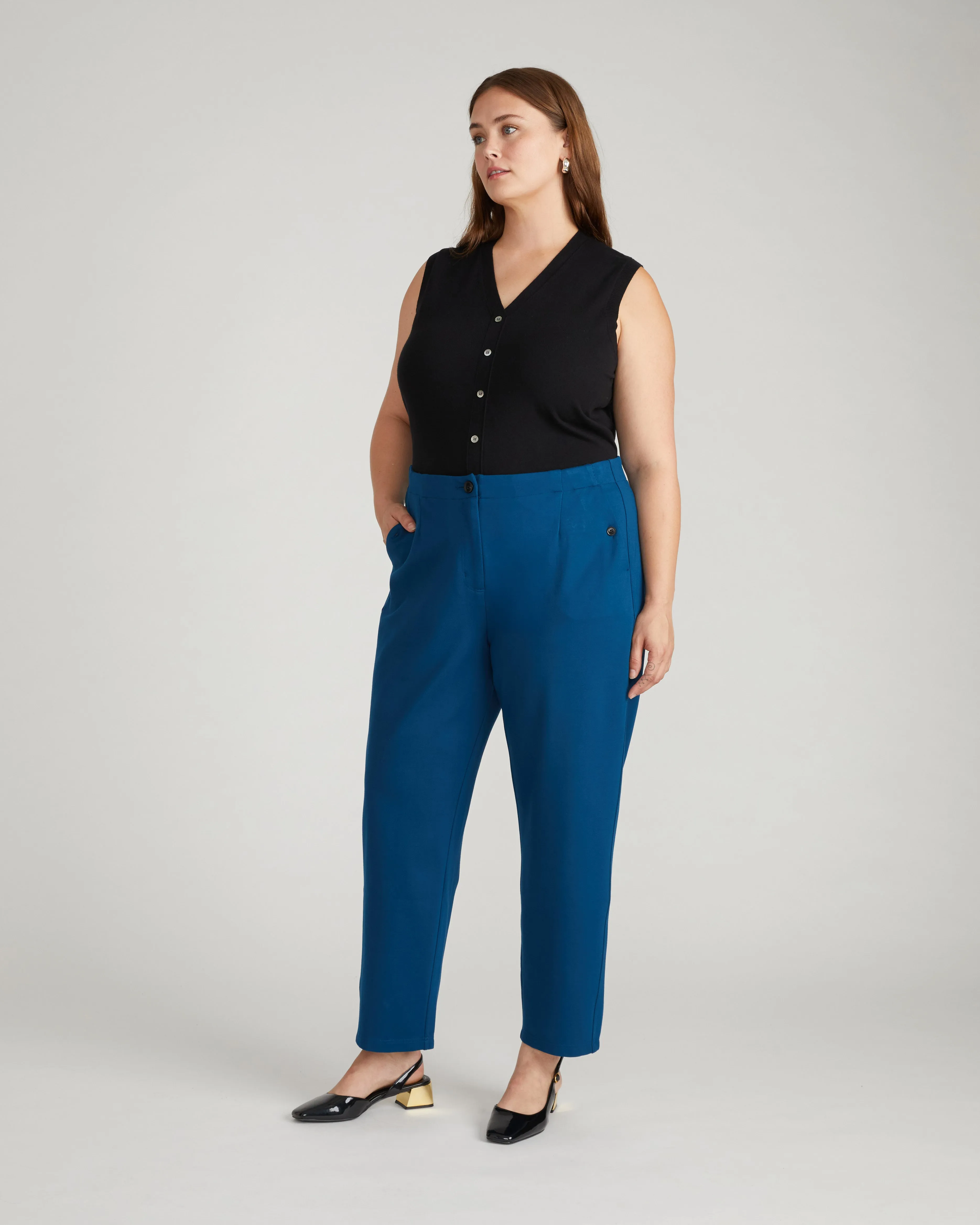 Audrey Tailored Ponte Pants - Deep Teal sold by Universal Standard product image thumbnail 3