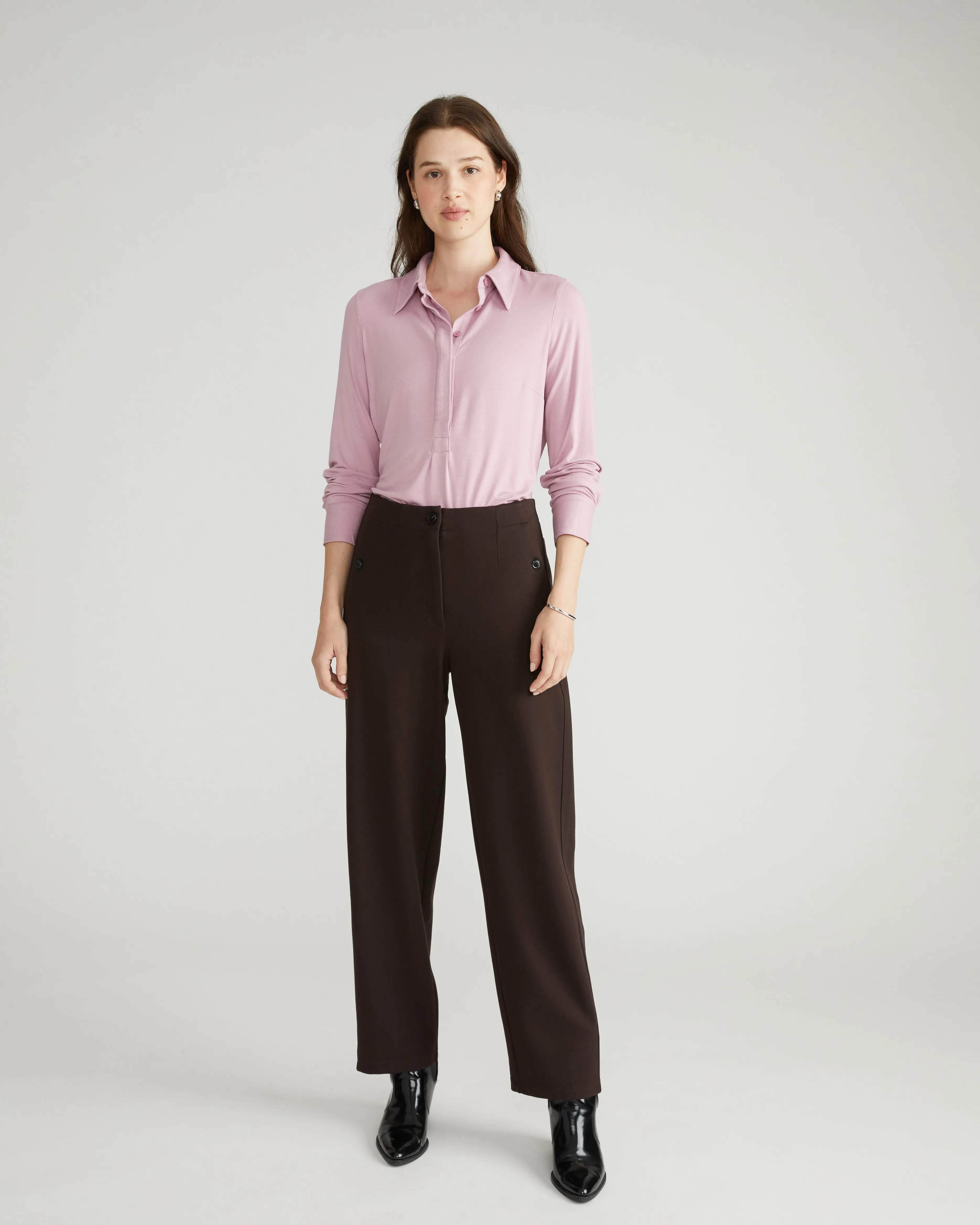 Audrey Tailored Ponte Pants - Espresso sold by Universal Standard product image thumbnail 3