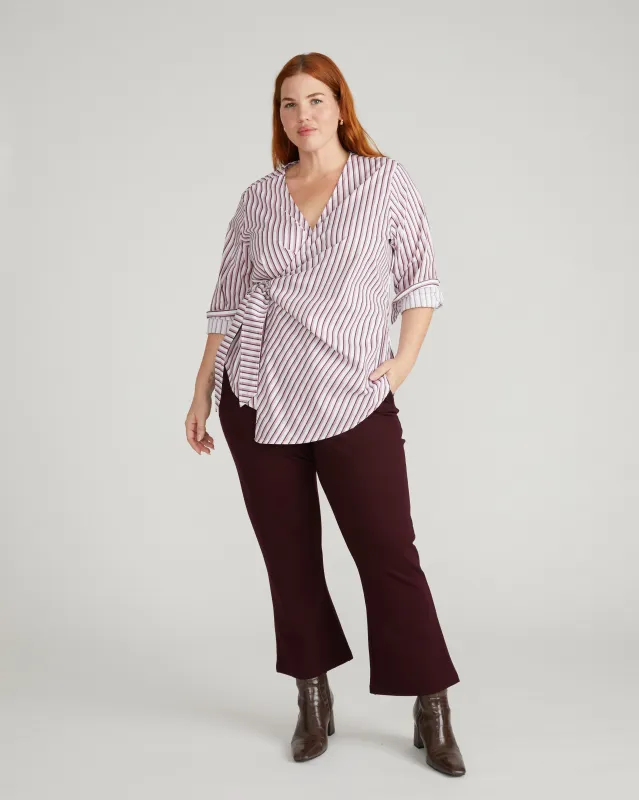 Amaya Ponte Kick Flare Pants - Black Cherry sold by Universal Standard