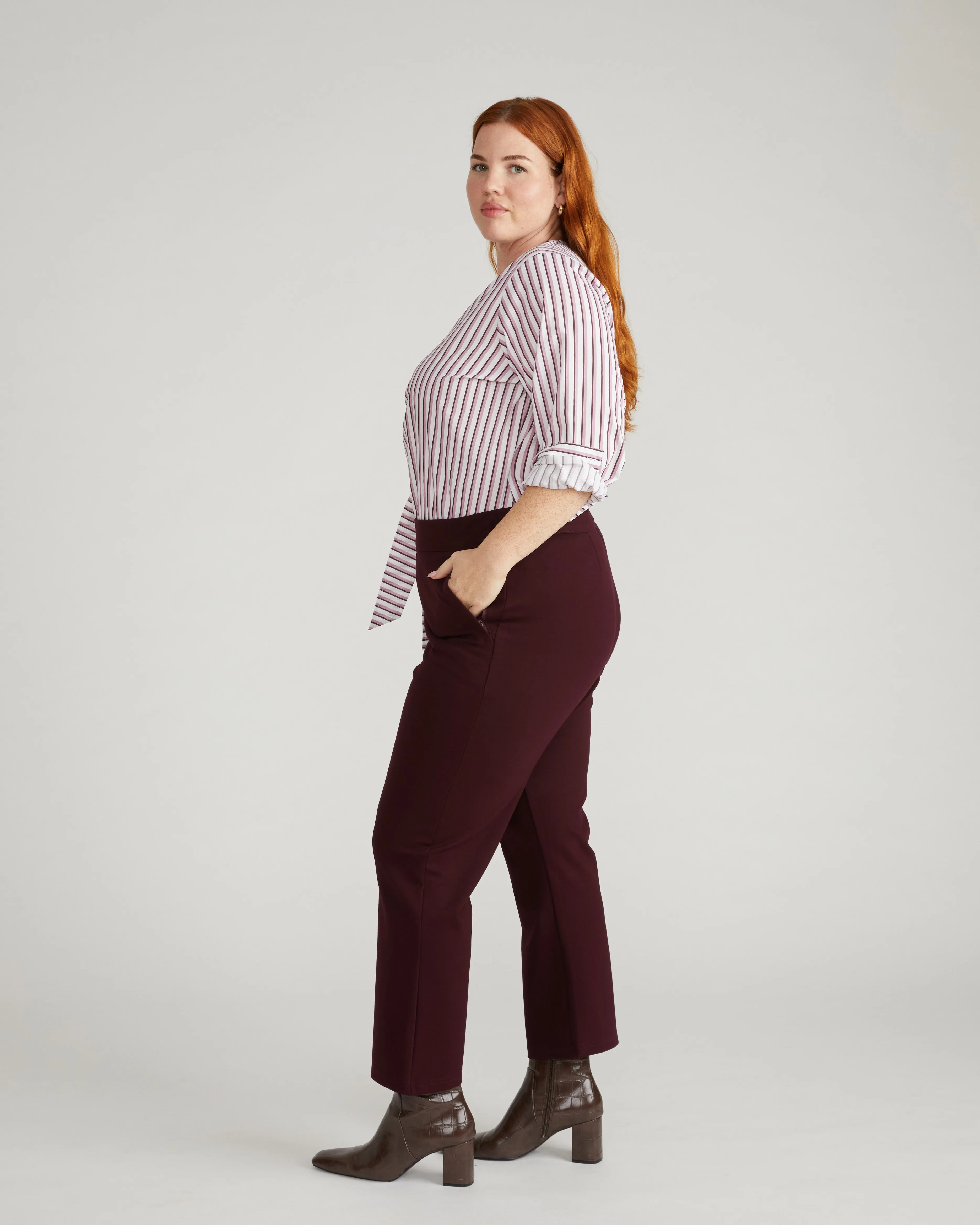 Amaya Ponte Kick Flare Pants - Black Cherry sold by Universal Standard product image thumbnail 2