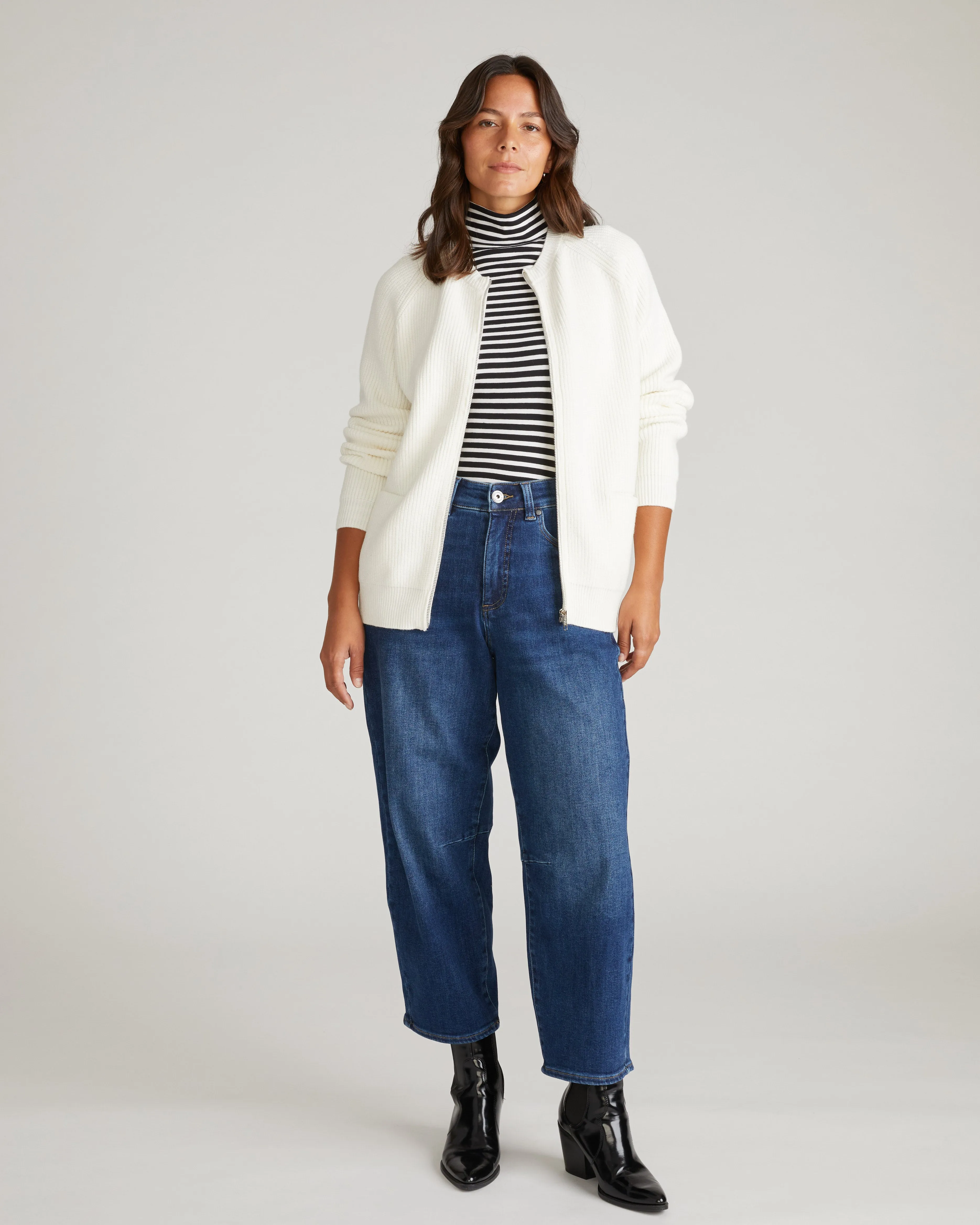 Better-Than-Wool Zip Cardigan - Cream sold by Universal Standard