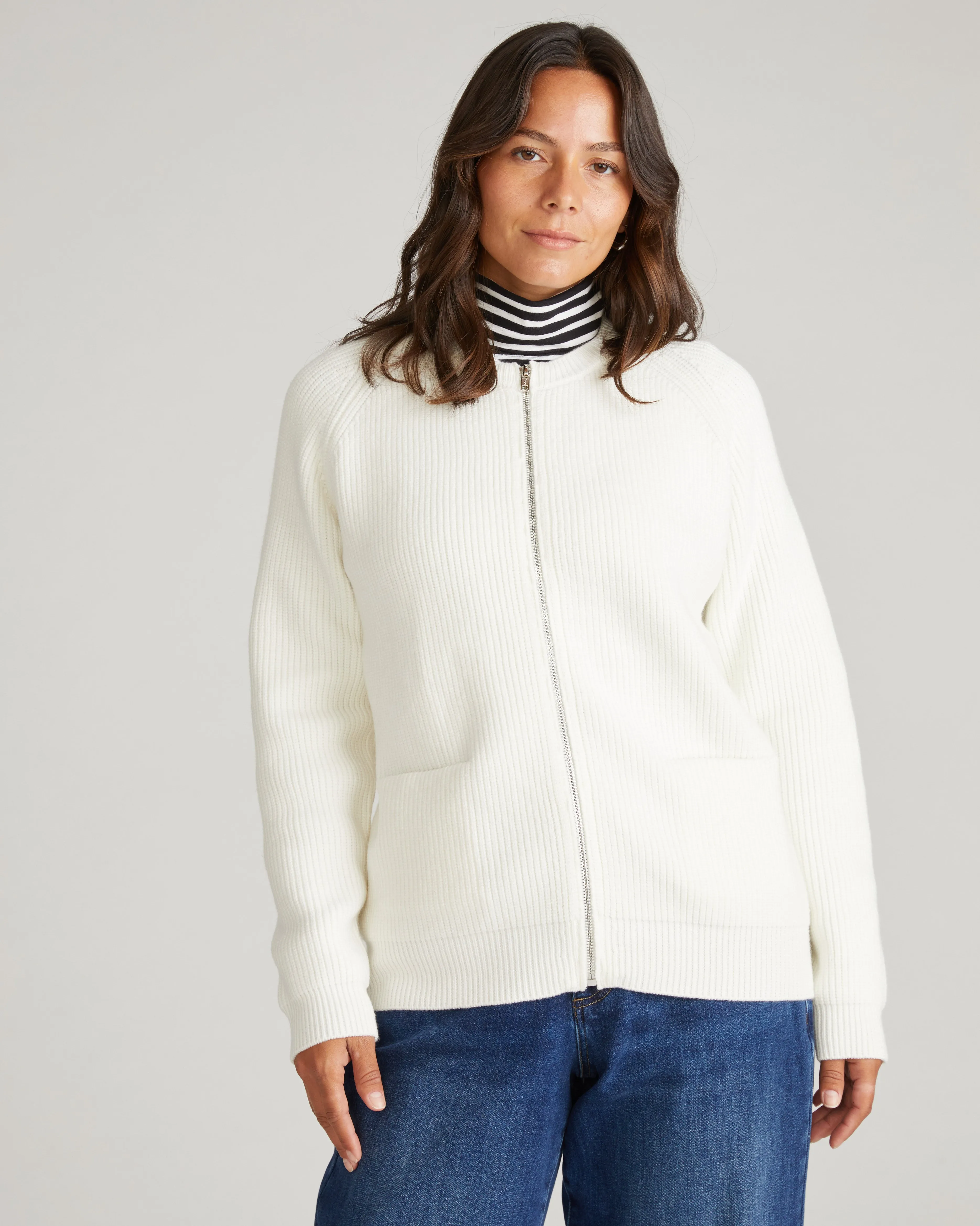 Better-Than-Wool Zip Cardigan - Cream sold by Universal Standard product image thumbnail 2