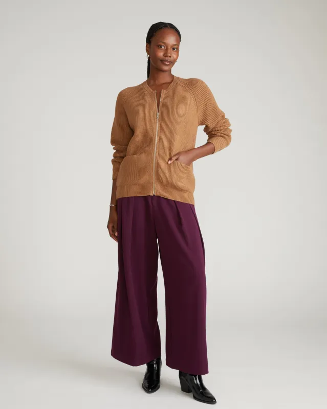 Better-Than-Wool Zip Cardigan - Classic Camel sold by Universal Standard