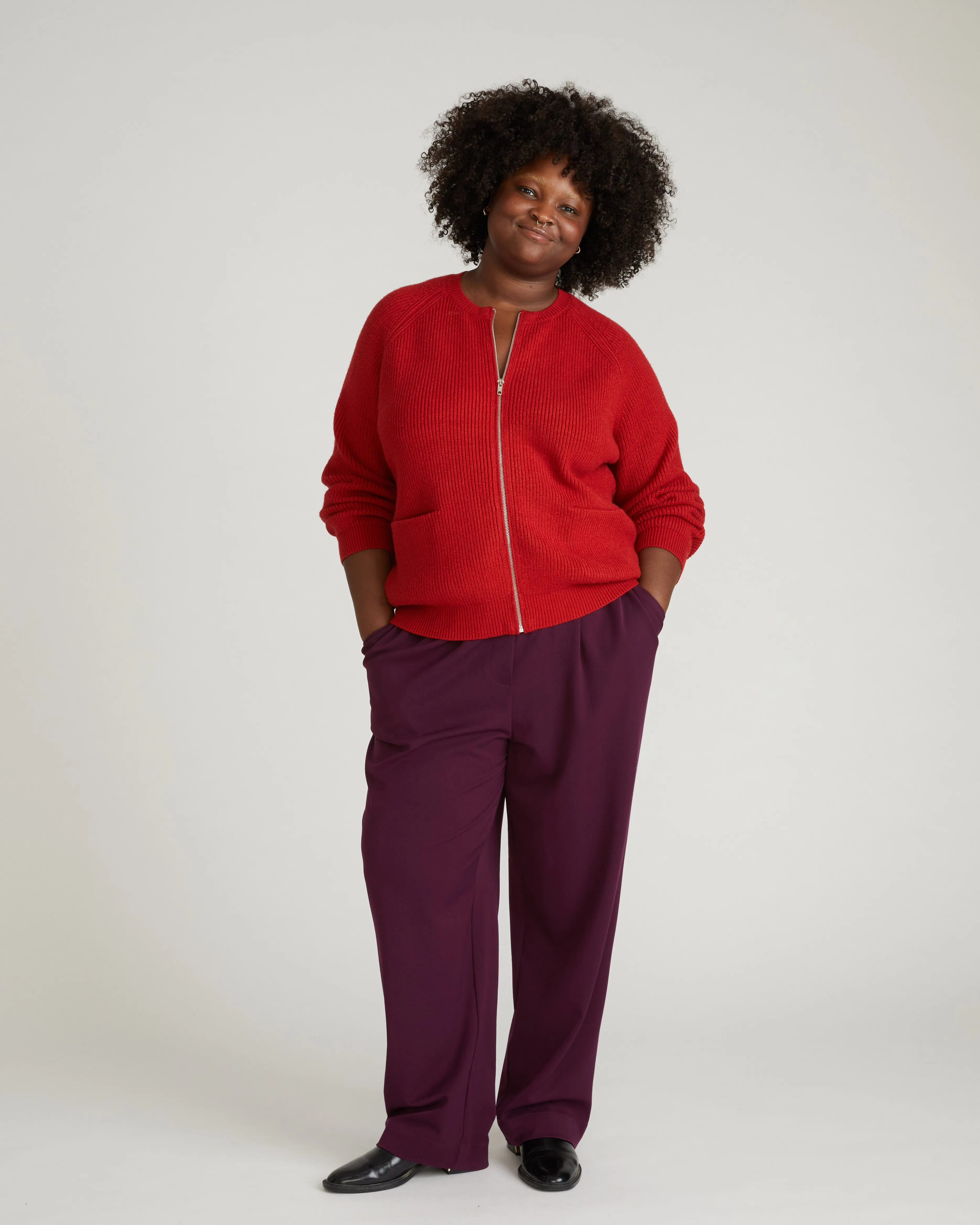 Better-Than-Wool Zip Cardigan - Autumnal Red sold by Universal Standard product image thumbnail 4