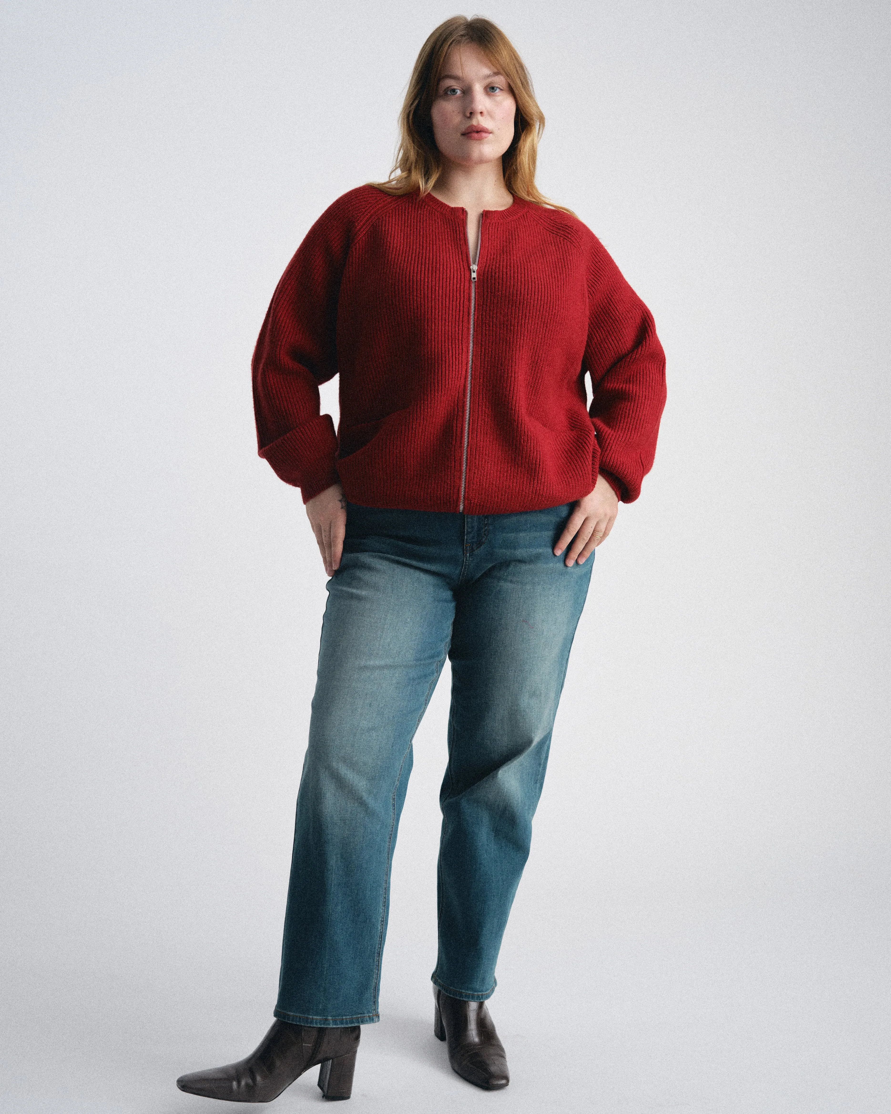 Better-Than-Wool Zip Cardigan - Autumnal Red sold by Universal Standard product image thumbnail 3
