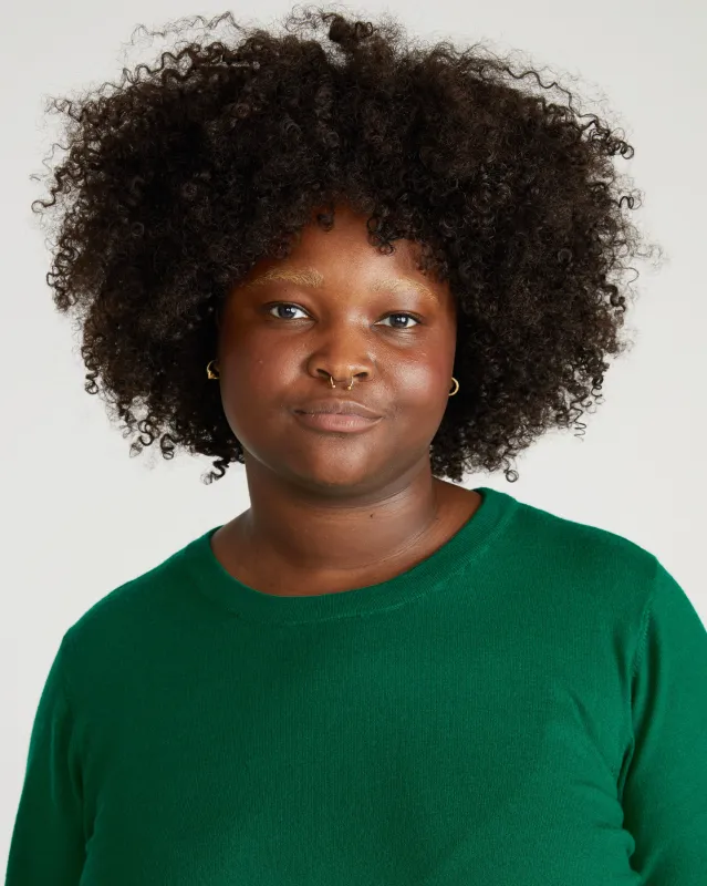 Savvy Fine Knit Crew Sweater - Mineral Green sold by Universal Standard