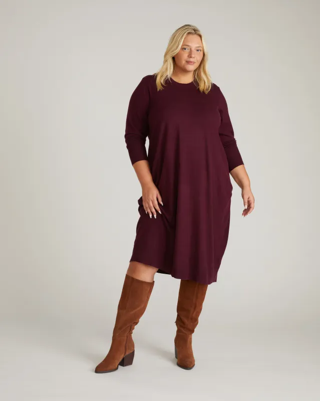 Savvy Fine Knit Everyday Sweater Dress - Gamay made by Universal Standard