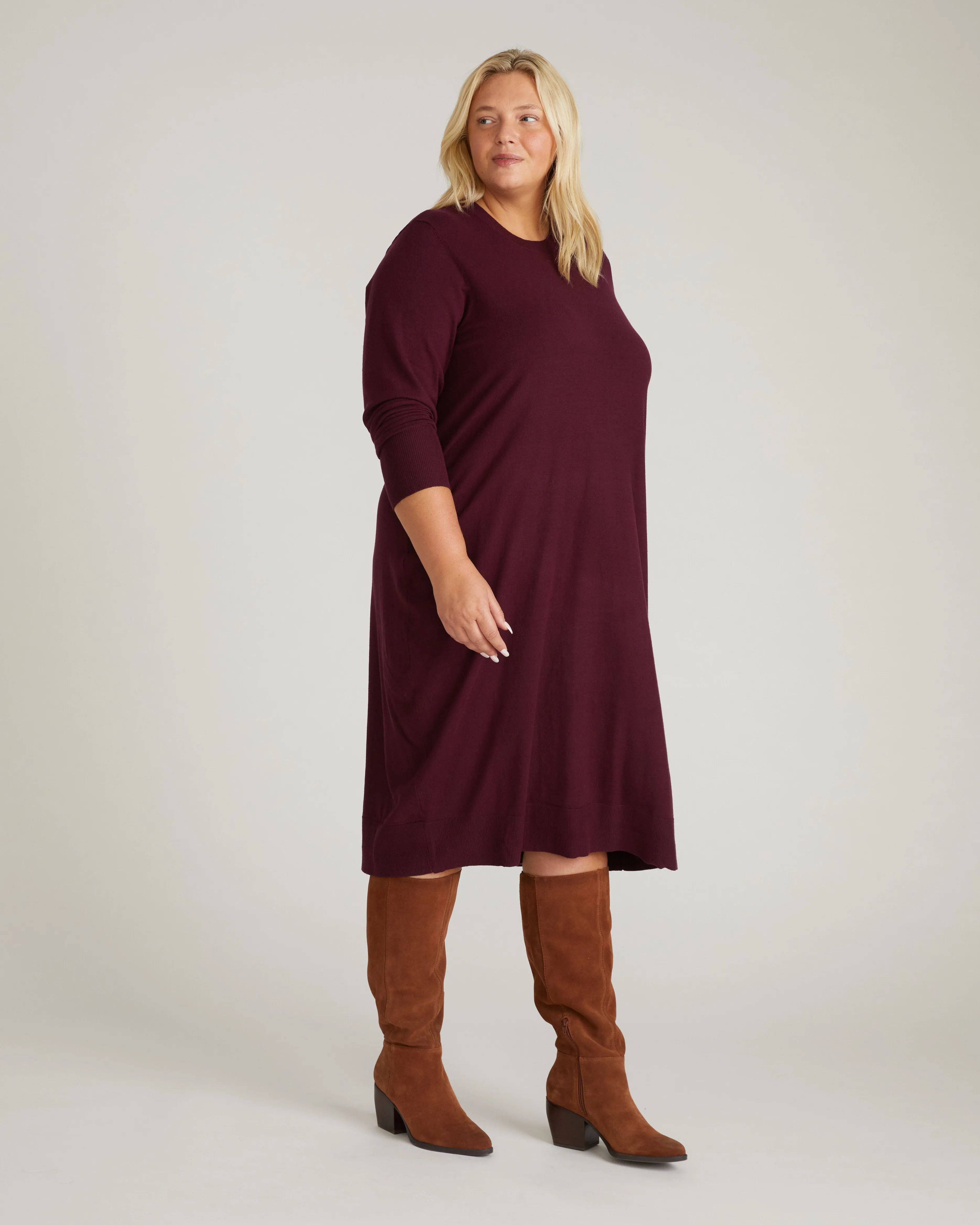 Savvy Fine Knit Everyday Sweater Dress - Gamay sold by Universal Standard product image thumbnail 2