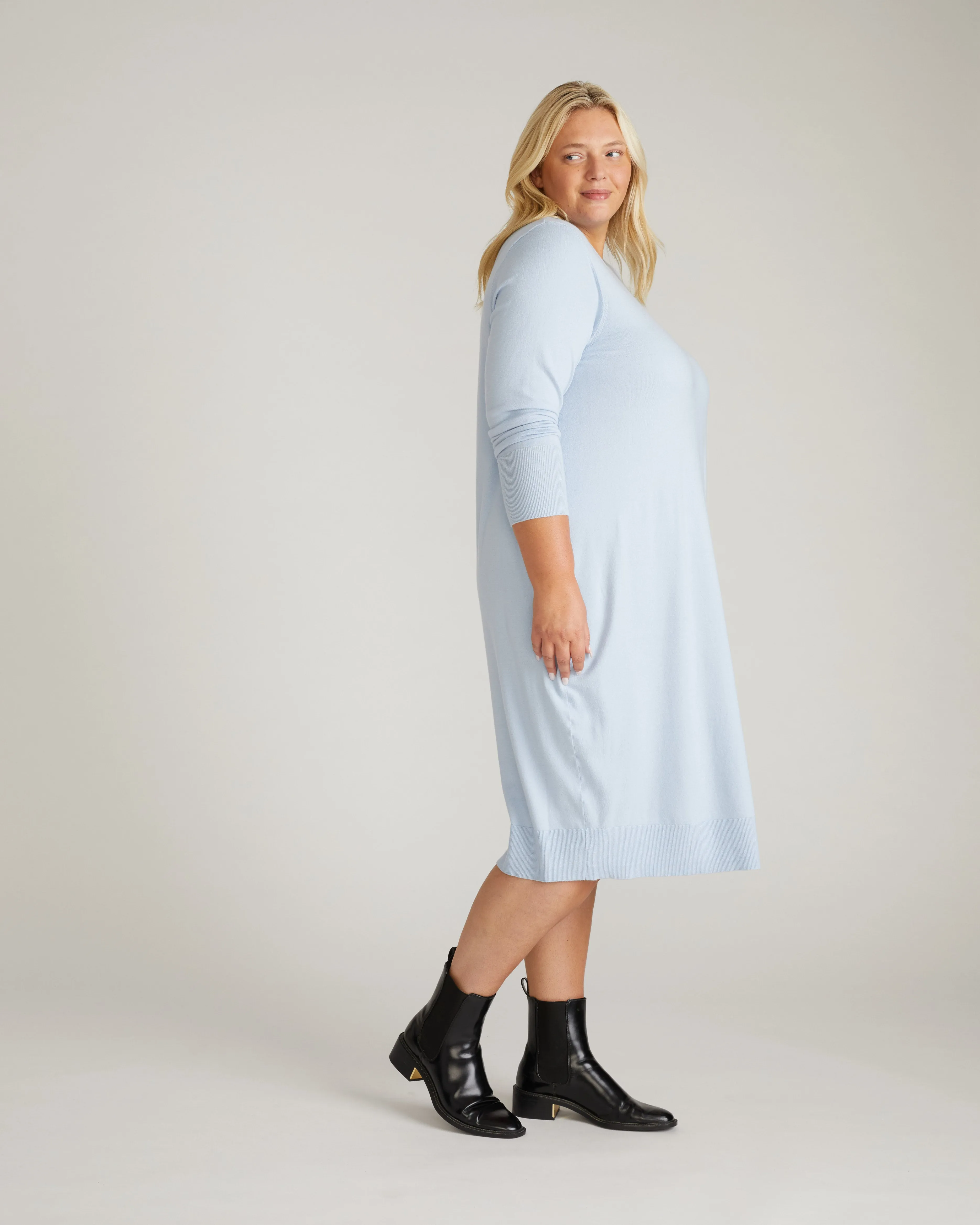 Savvy Fine Knit Everyday Sweater Dress - Silver Blue sold by Universal Standard product image thumbnail 3
