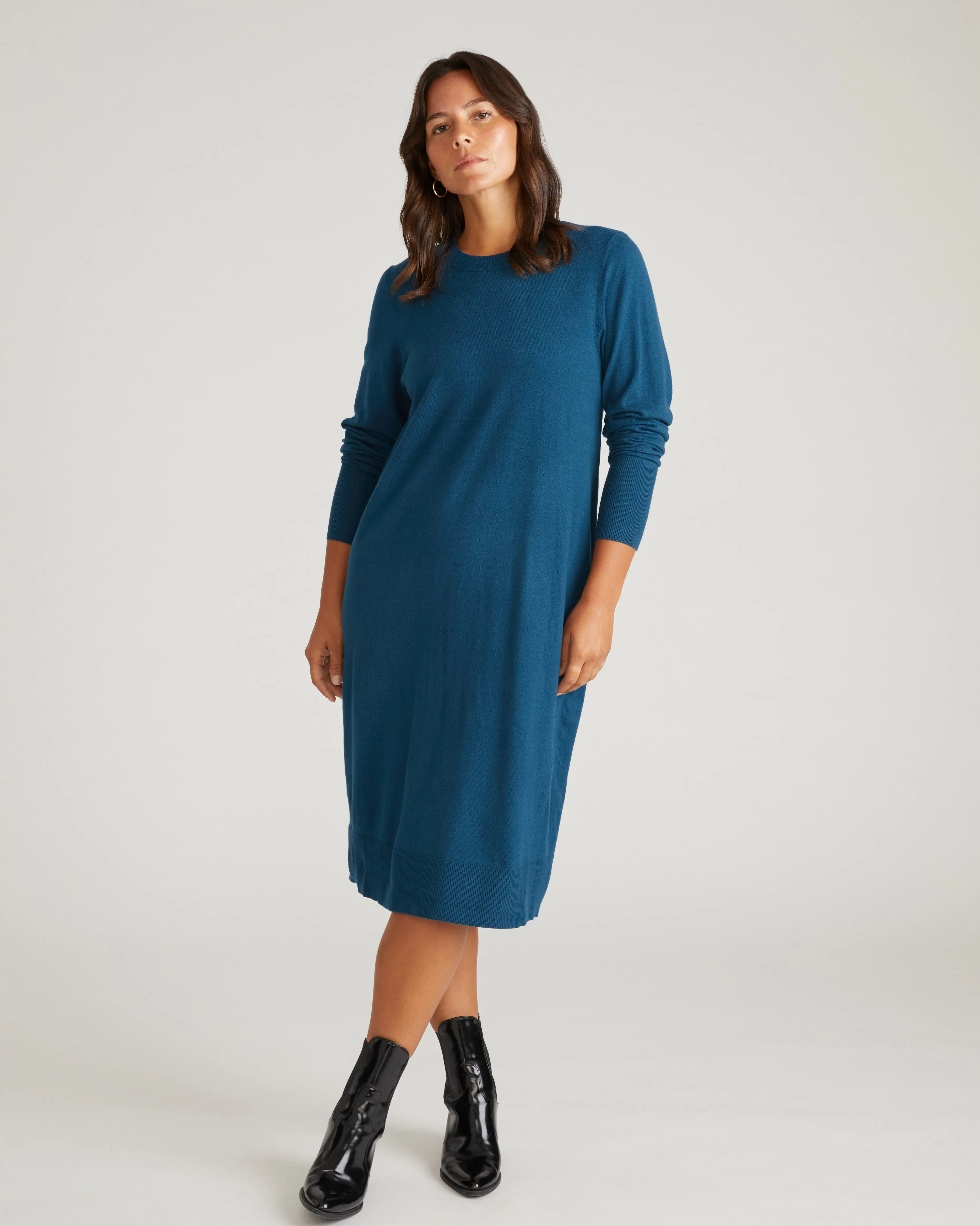 Savvy Fine Knit Everyday Sweater Dress - Deep Teal sold by Universal Standard