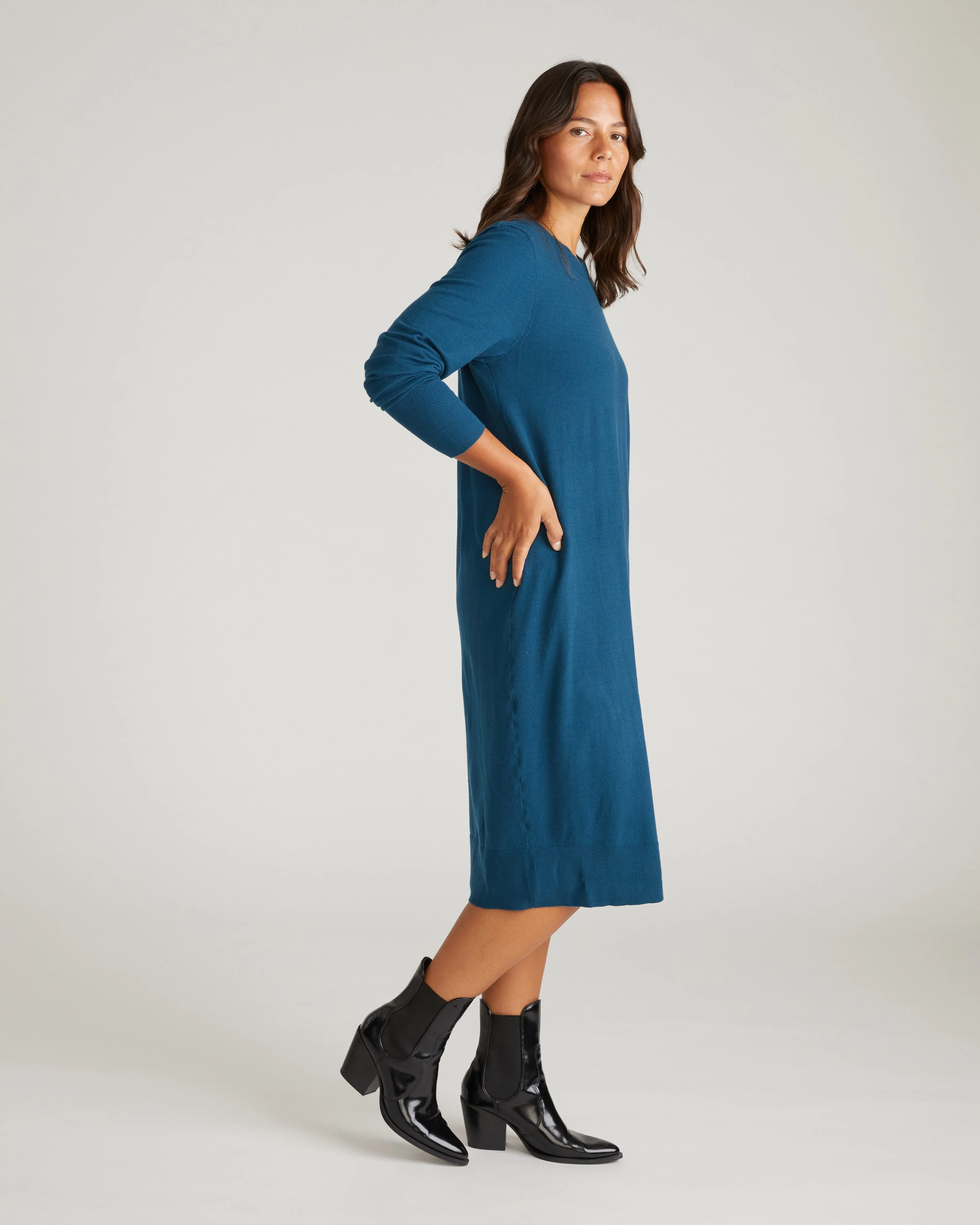 Savvy Fine Knit Everyday Sweater Dress - Deep Teal sold by Universal Standard product image thumbnail 2