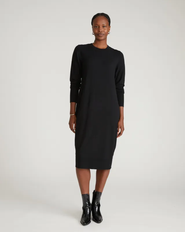 Savvy Fine Knit Everyday Sweater Dress - Black sold by Universal Standard