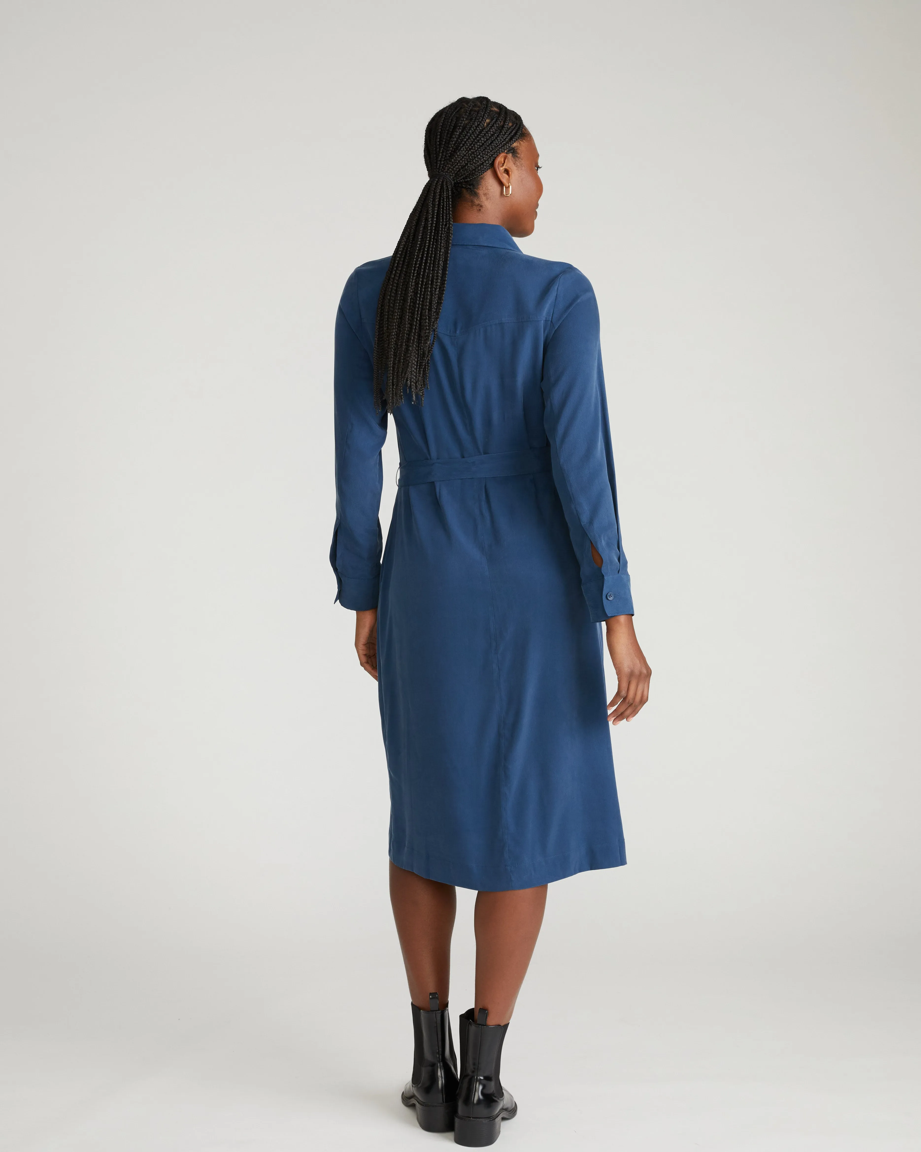 Cooling Stretch Cupro Savannah Dress - Pageant Blue sold by Universal Standard product image thumbnail 3