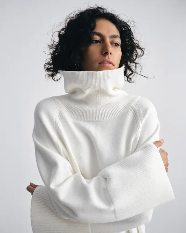 Better-Than-Wool Oversize Turtleneck Sweater - Cream sold by Universal Standard