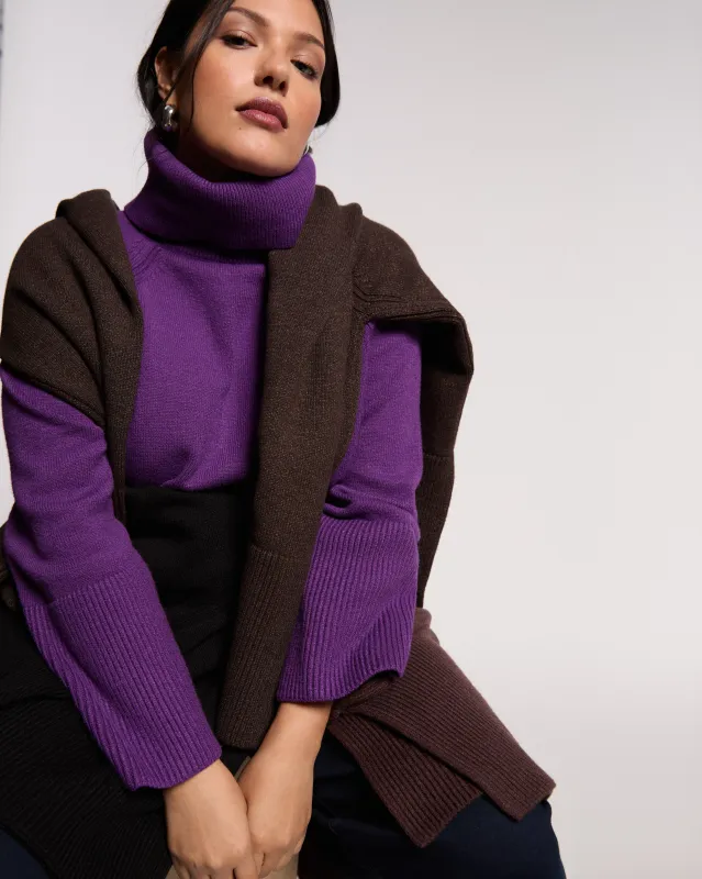 Better-Than-Wool Oversize Turtleneck Sweater - Grape sold by Universal Standard