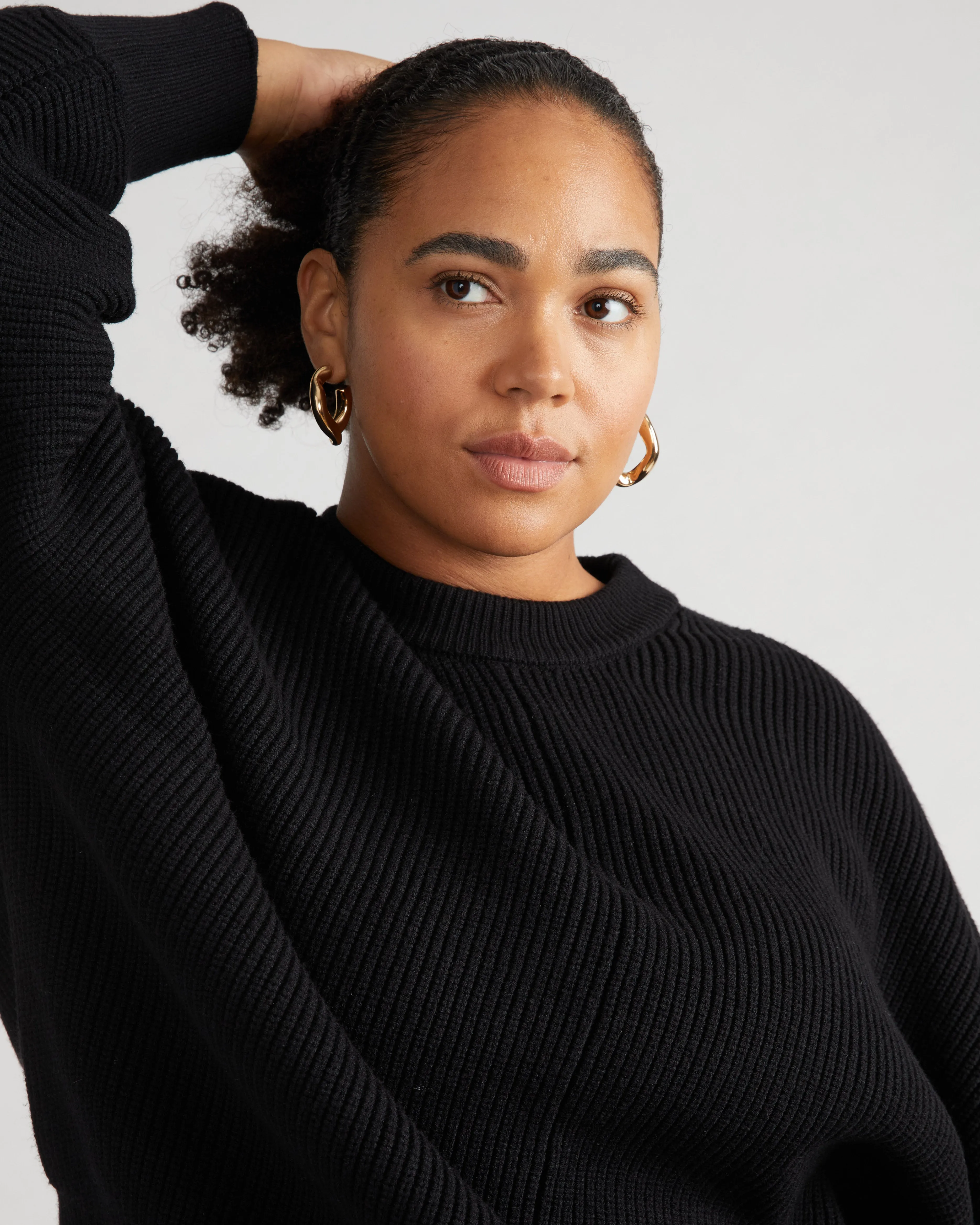Better-Than-Wool Dolman Sweater - Black sold by Universal Standard
