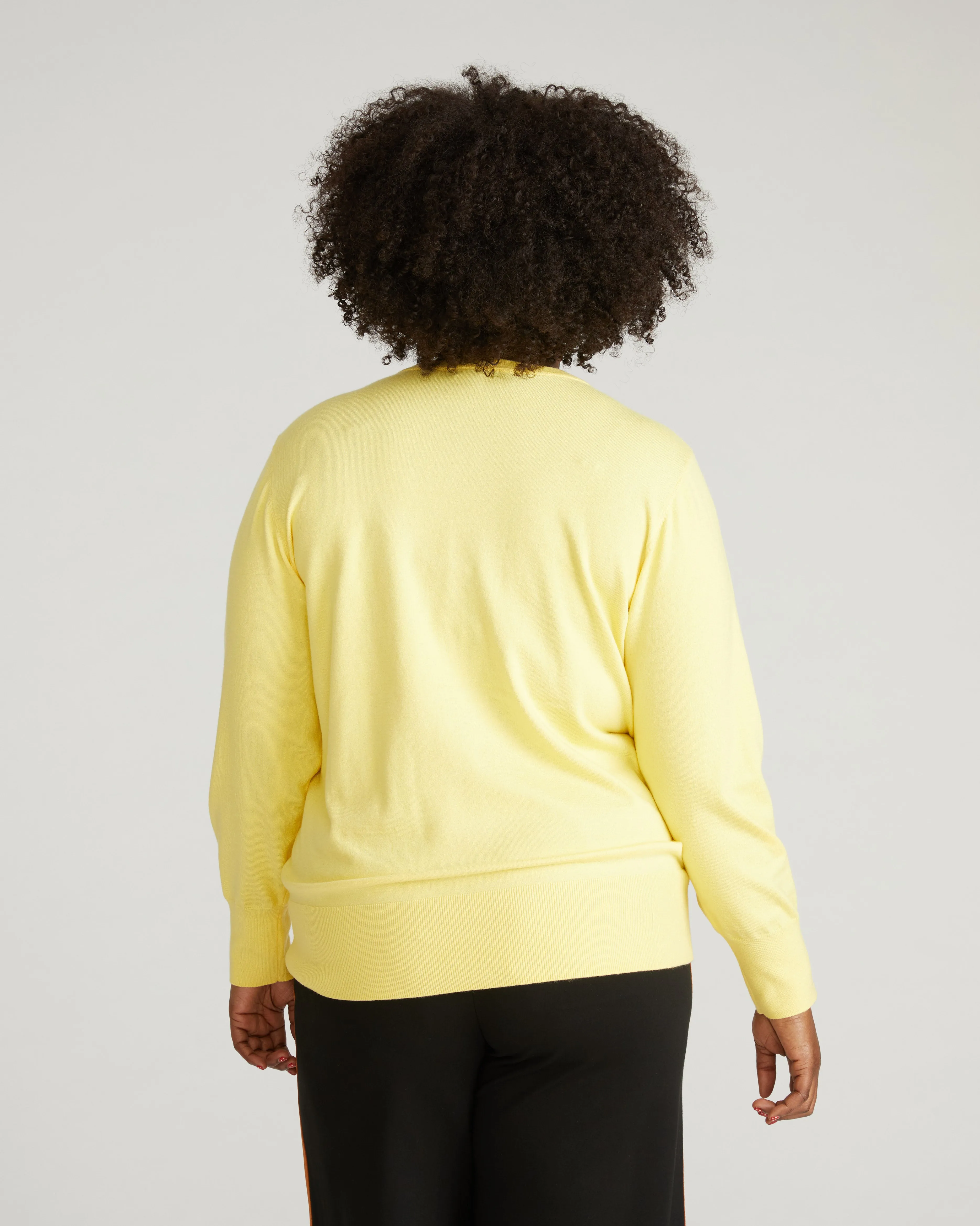 Savvy Fine Knit V Sweater - Banana Pudding sold by Universal Standard product image thumbnail 4