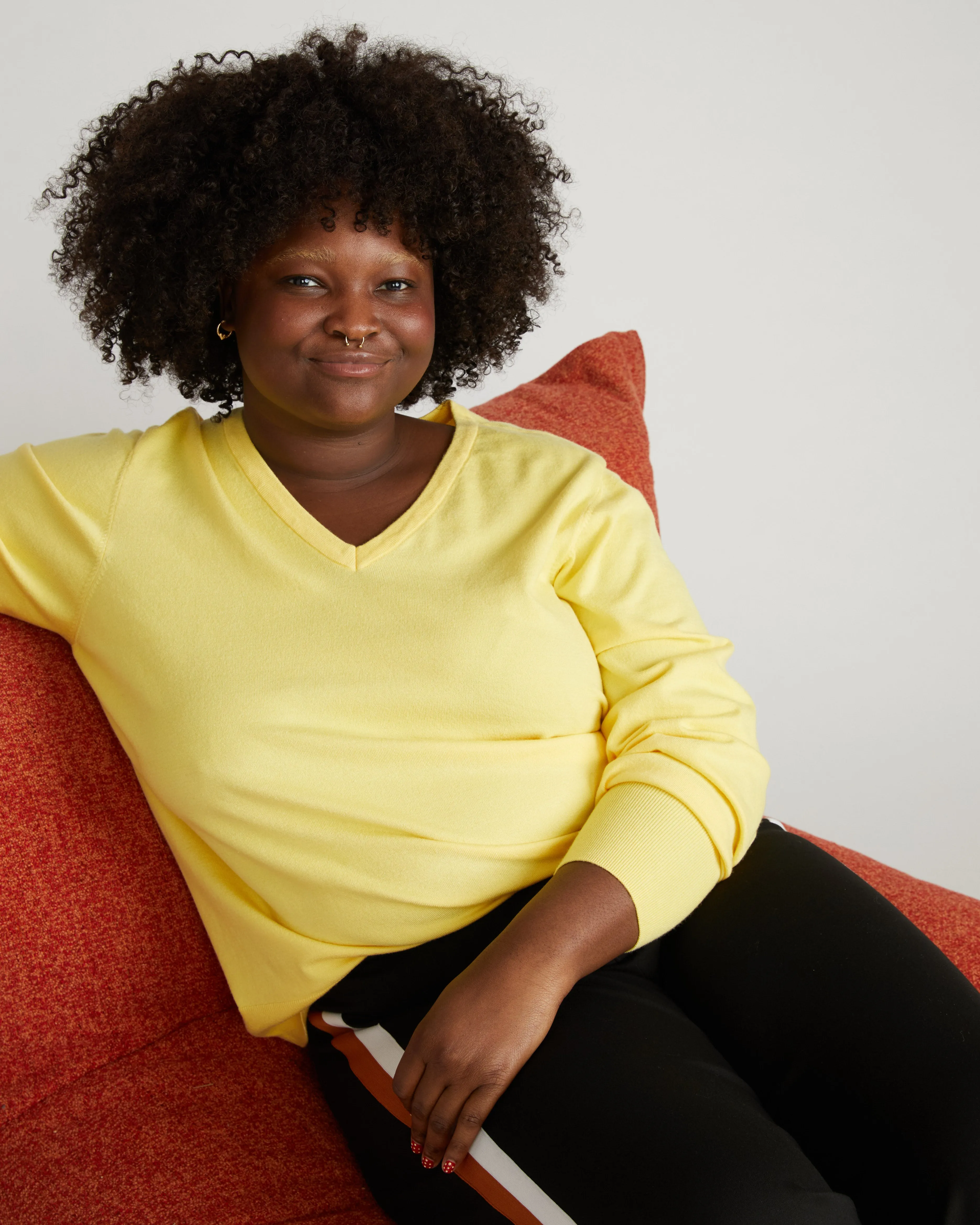 Savvy Fine Knit V Sweater - Banana Pudding sold by Universal Standard