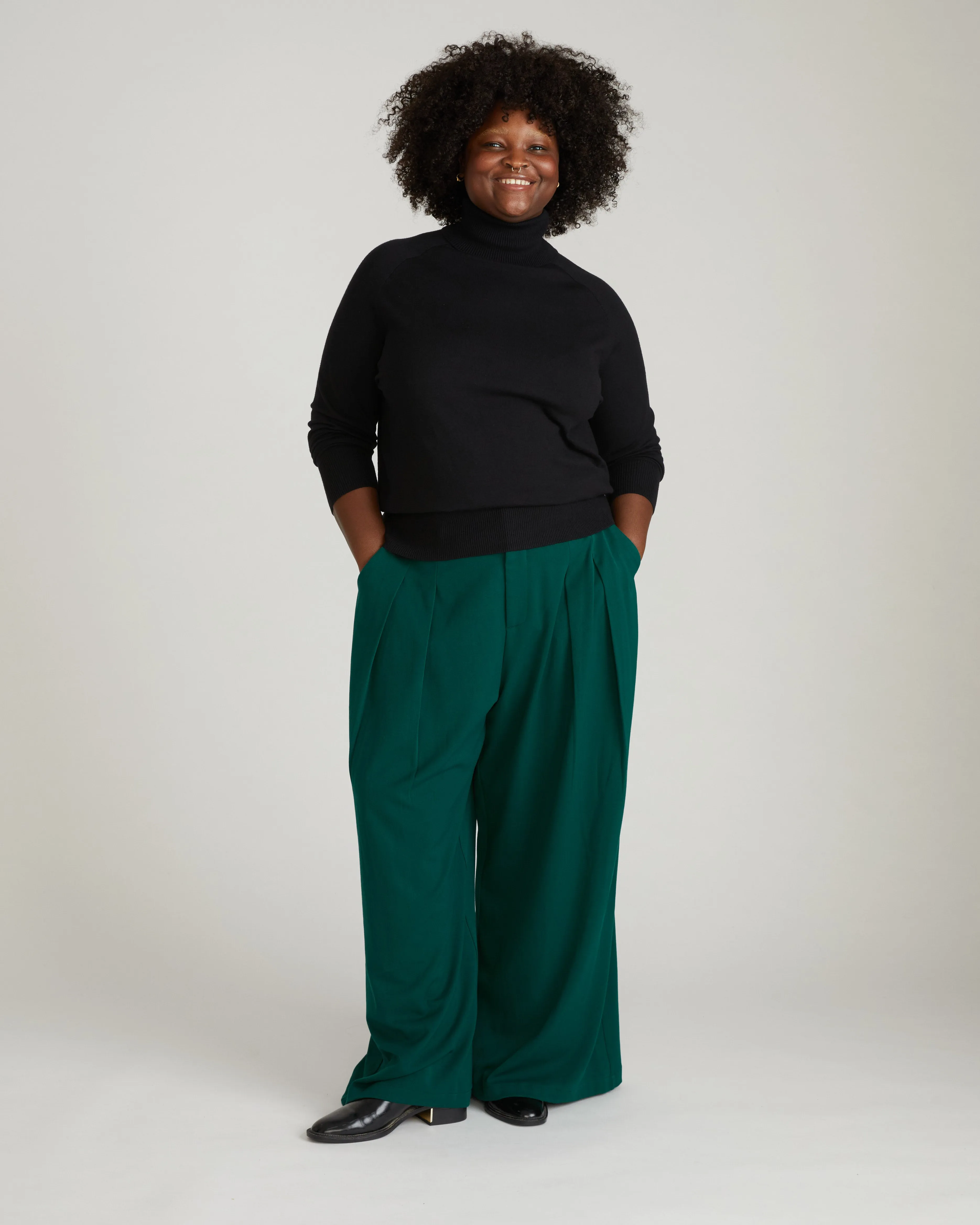 Renee Savvy Fine Knit Raglan Turtleneck - Black sold by Universal Standard product image thumbnail 4