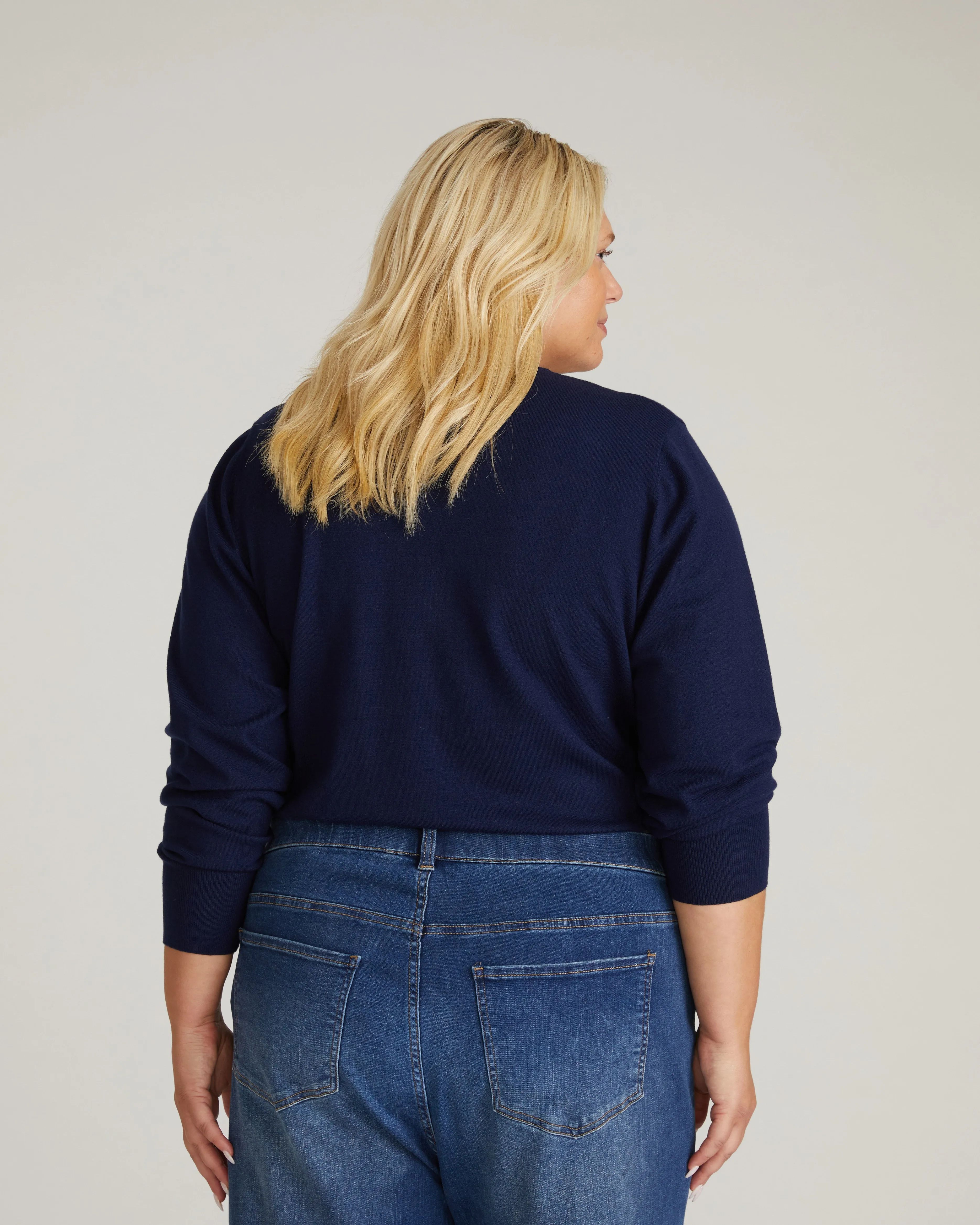 Savvy Fine Knit V Sweater - Midnight sold by Universal Standard product image thumbnail 3