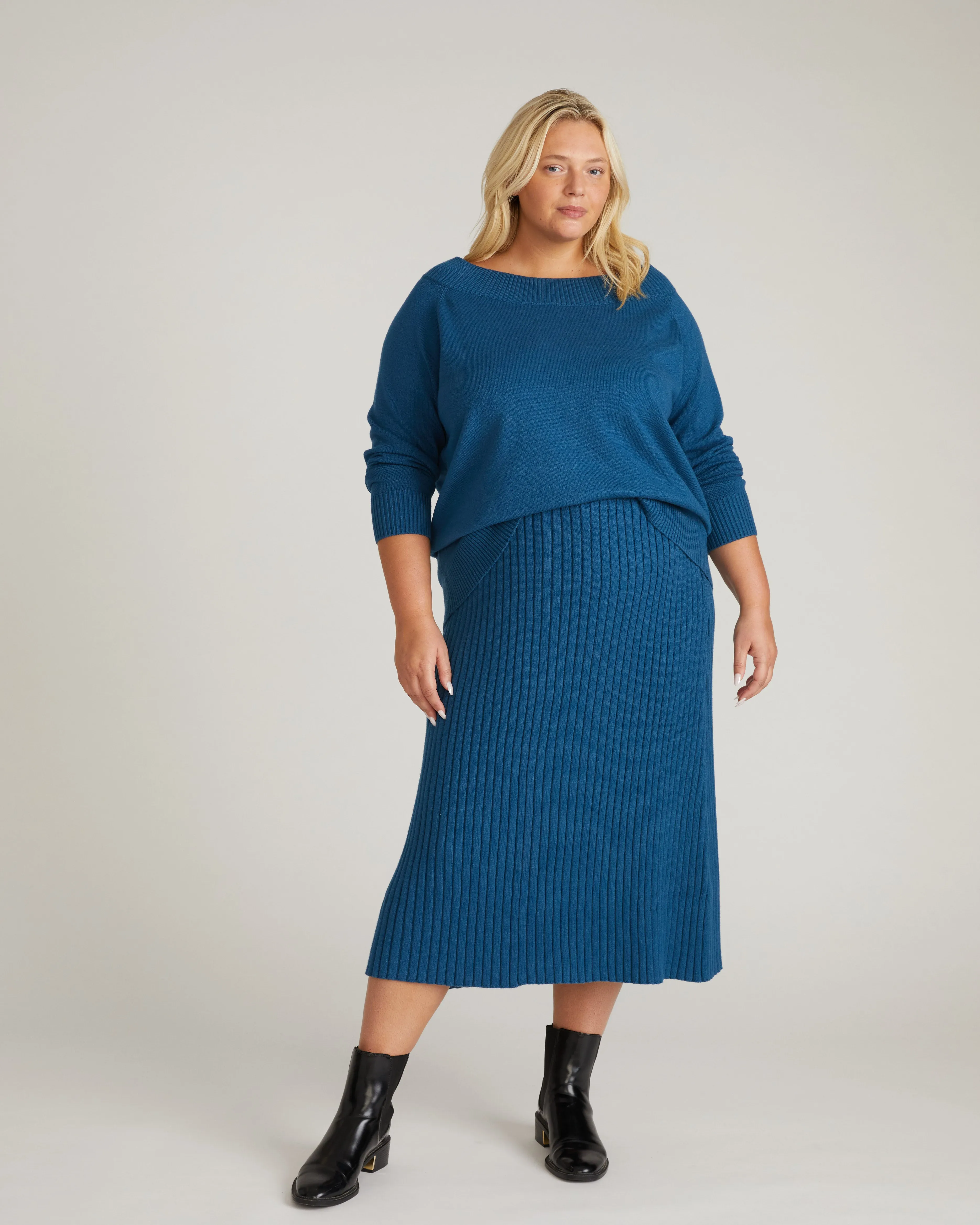 Noomi Cold Shoulder Sweater - Deep Teal sold by Universal Standard