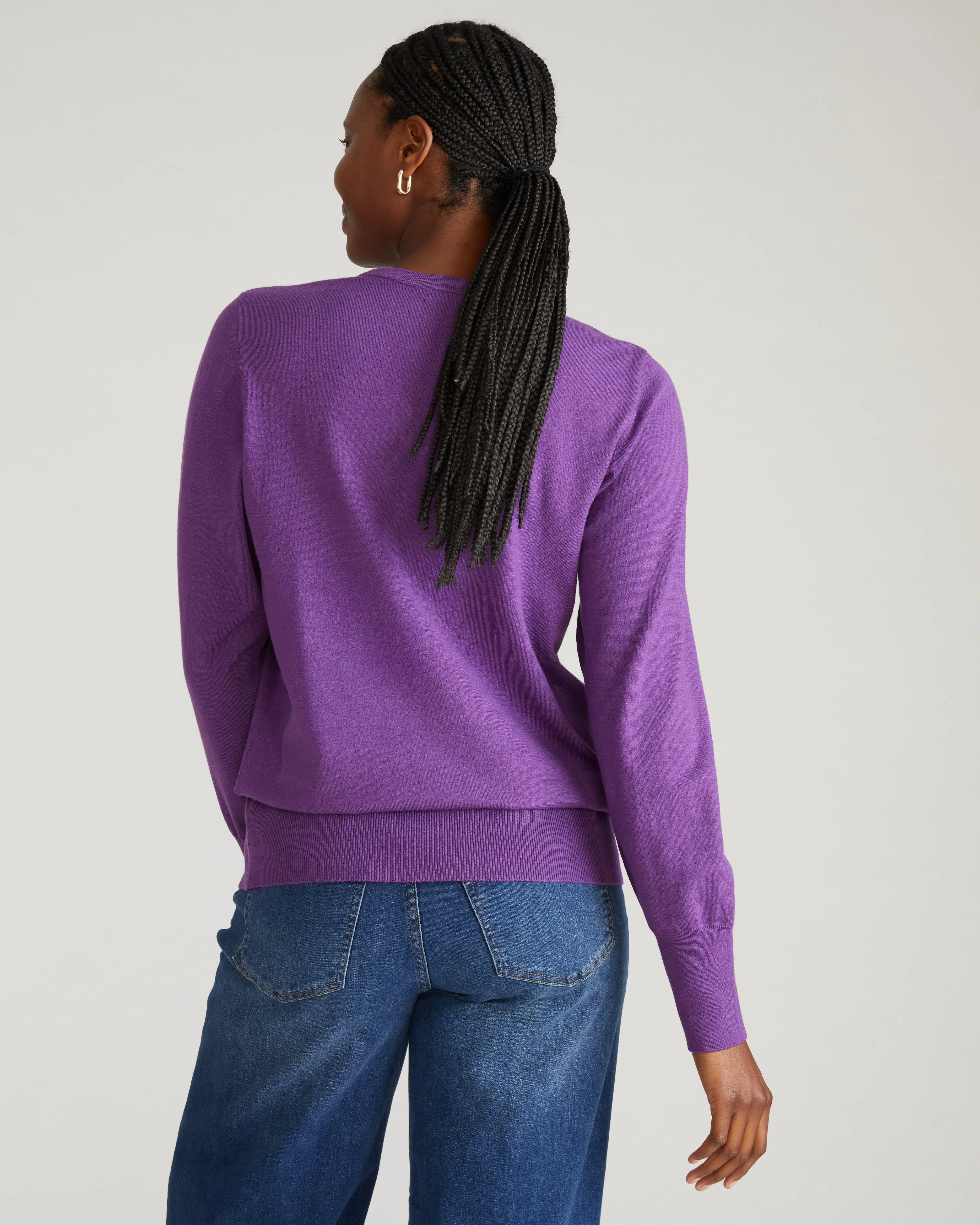 Savvy Fine Knit V Sweater - Grape sold by Universal Standard product image thumbnail 3