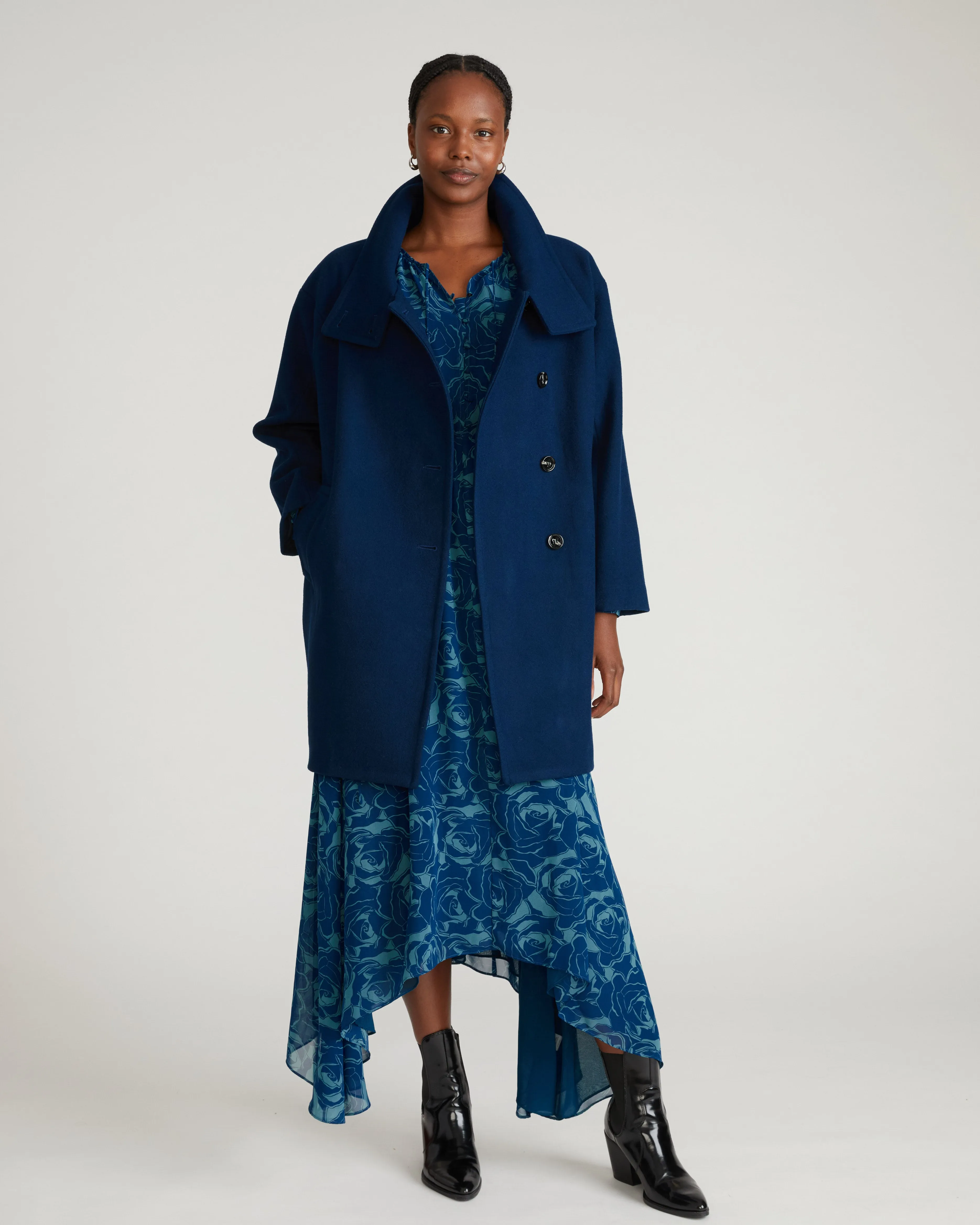 Marlo Cocoon Coat - Pageant Blue sold by Universal Standard product image thumbnail 5